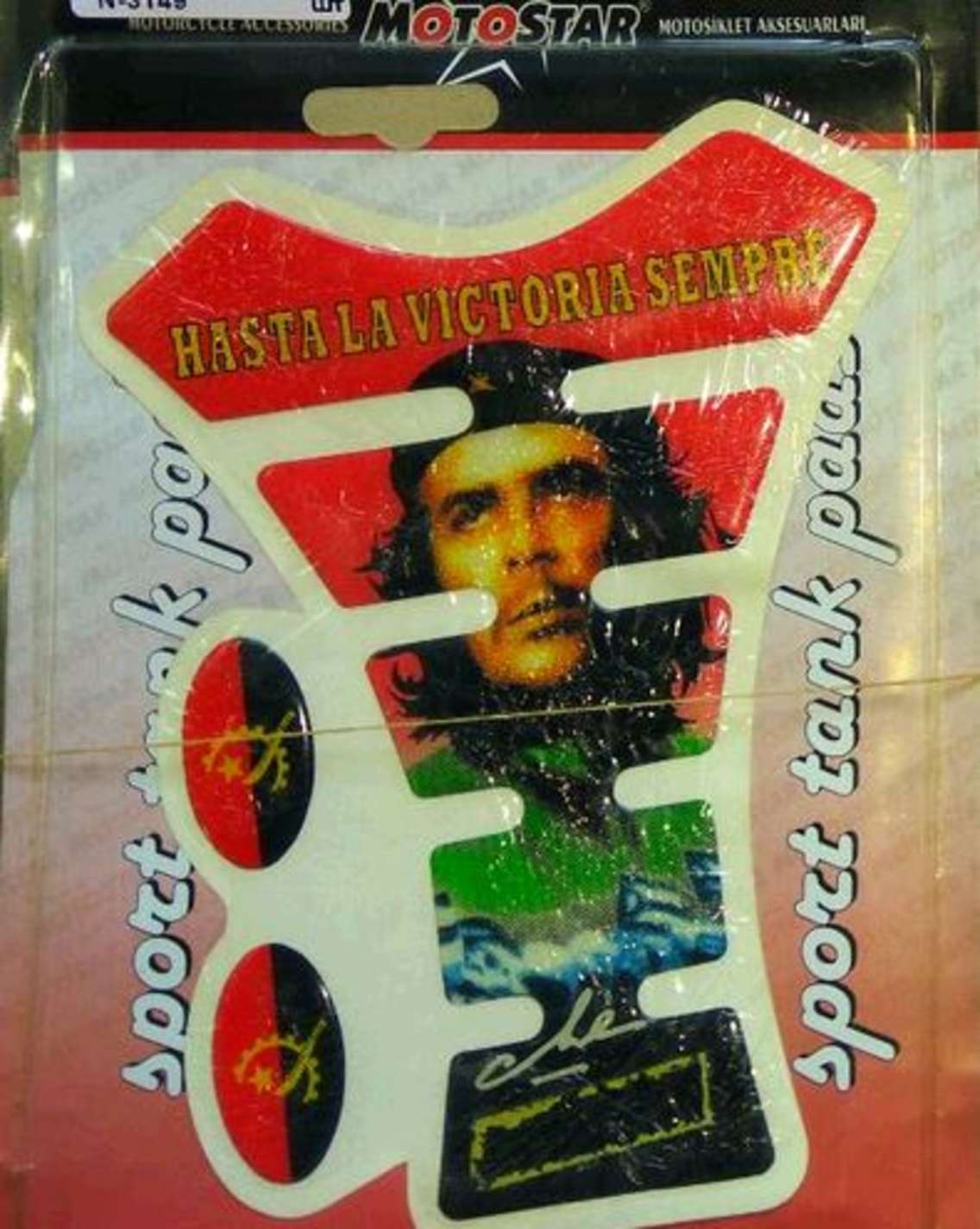 Наклейка на бак FISH Che Guevara (резиновая, декор, красная)