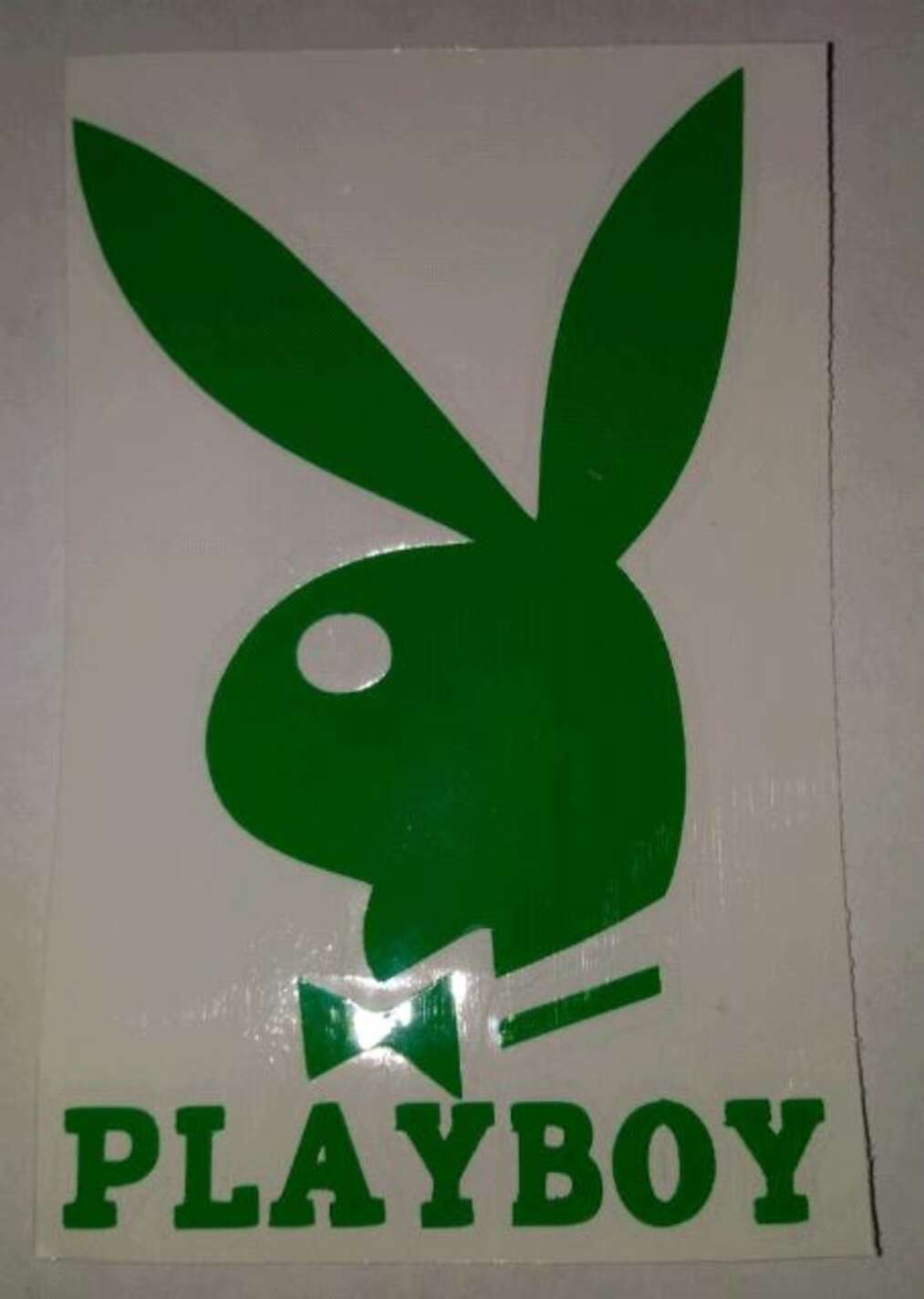 Наклейка логотип PLAYBOY (11x8см, зеленая) (#647)