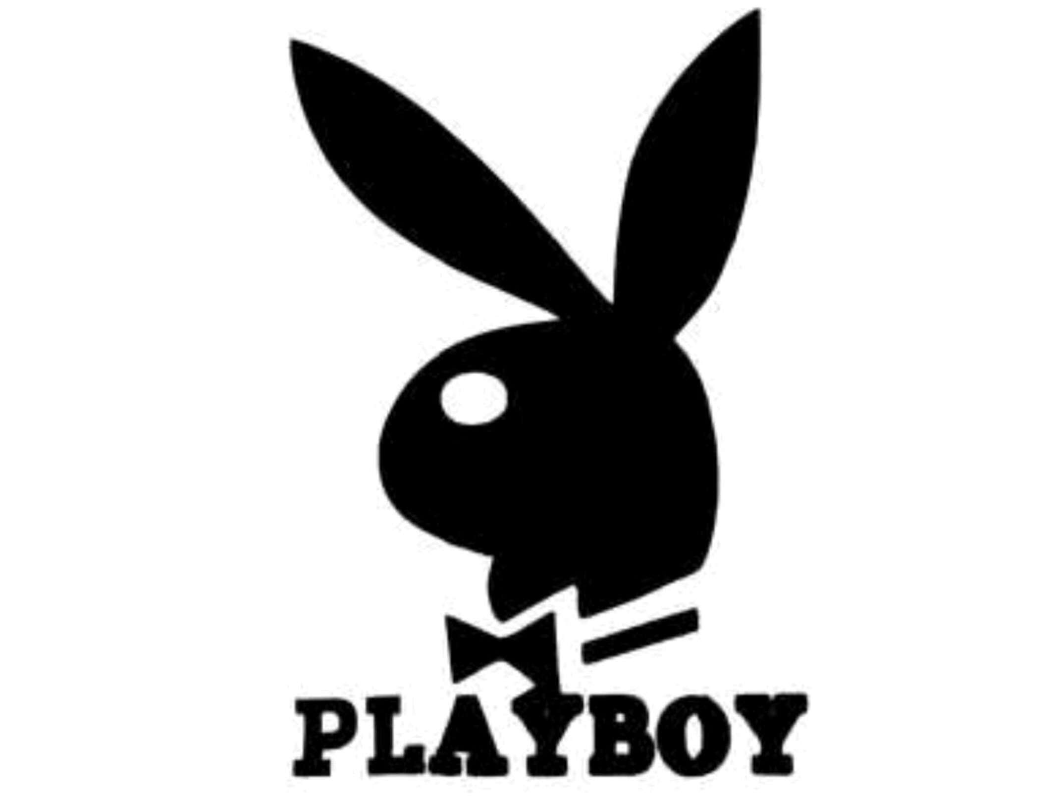 Наклейка логотип PLAYBOY (16x11см, черная) (#647)