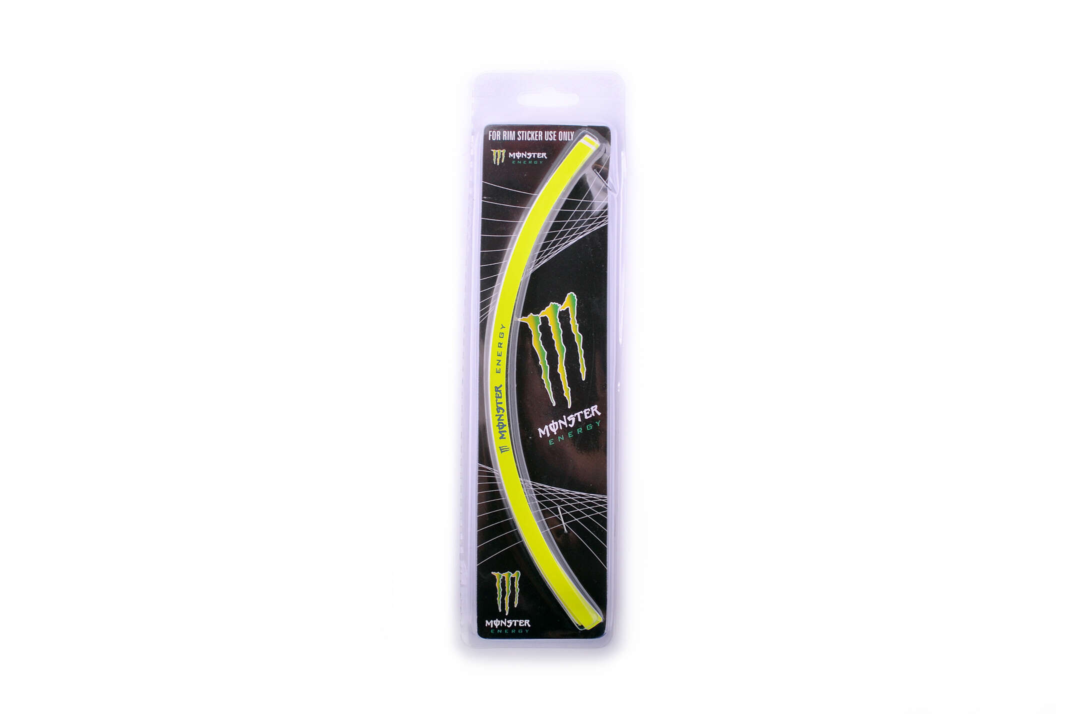 Наклейка на колесо 12 MONSTER ENERGY (желтая, светоотражающая) PLT