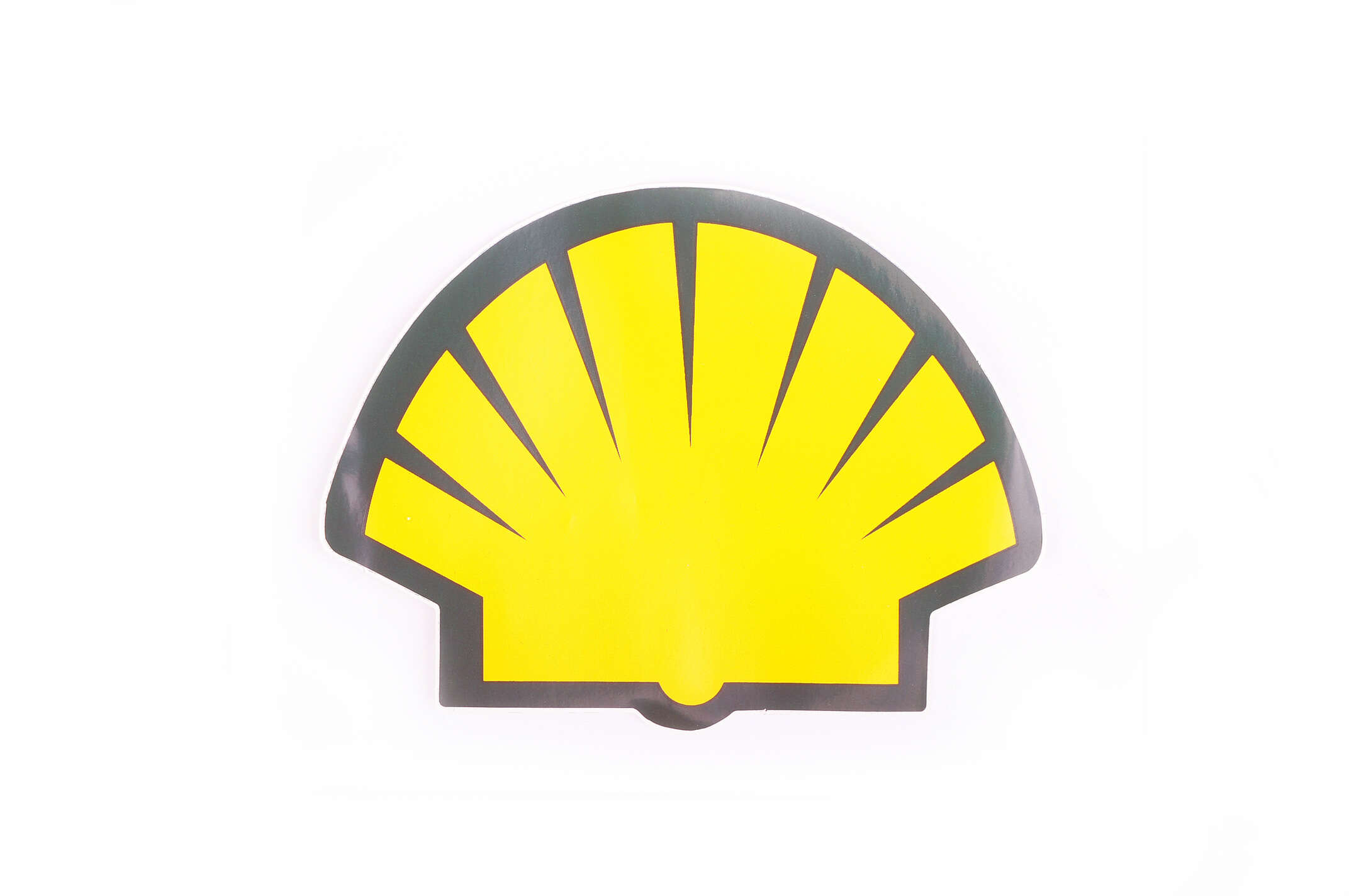 Наклейка логотип SHELL (13x9см, черно-оранжевая) (#0347)