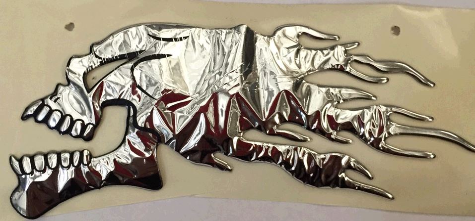 Наклейка шильдик FIRESKULL (14x5см, алюминий) (#4744)