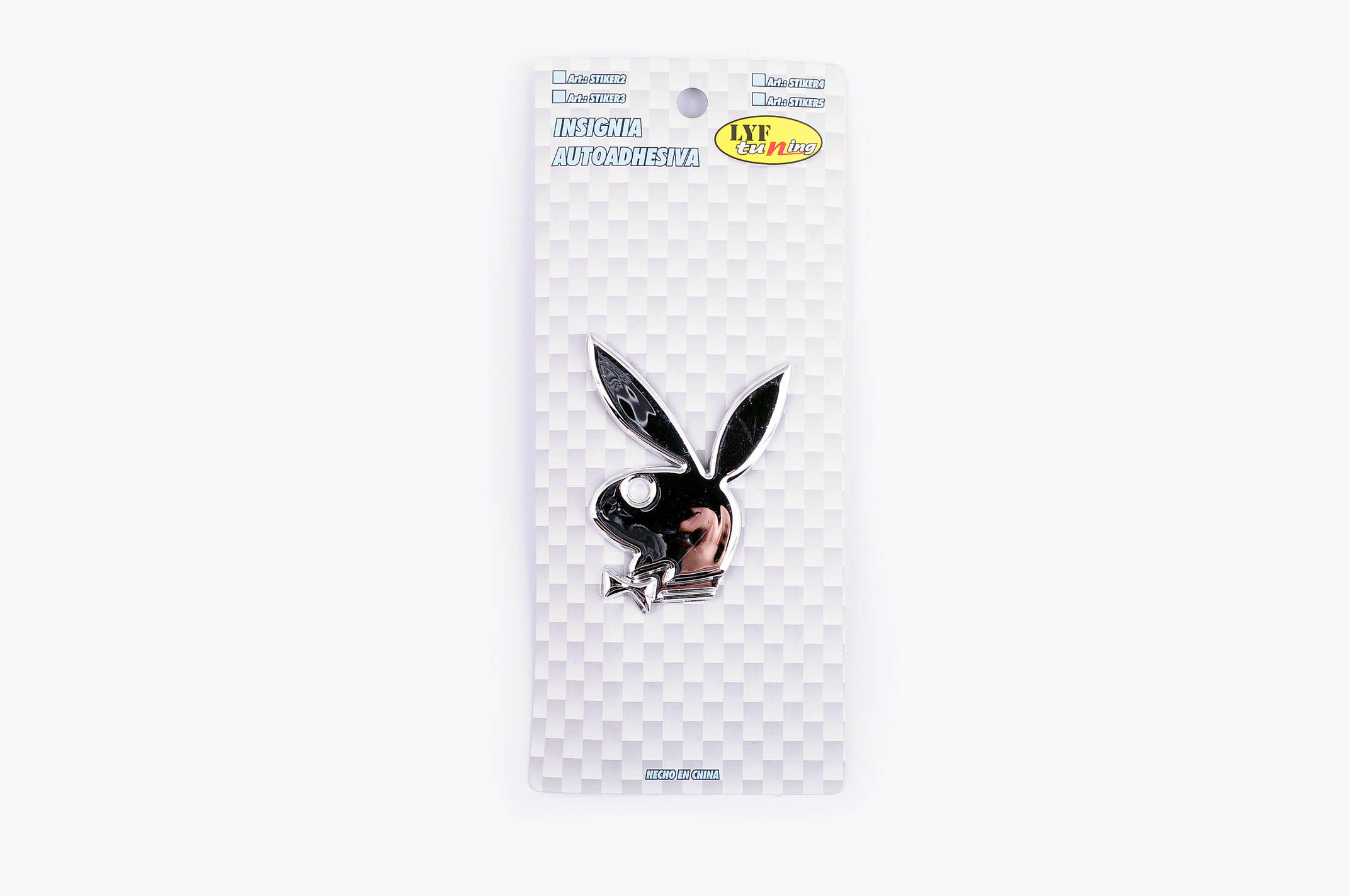 Наклейка шильдик PLAYBOY (5x6см, пластик, хром) (#4726)
