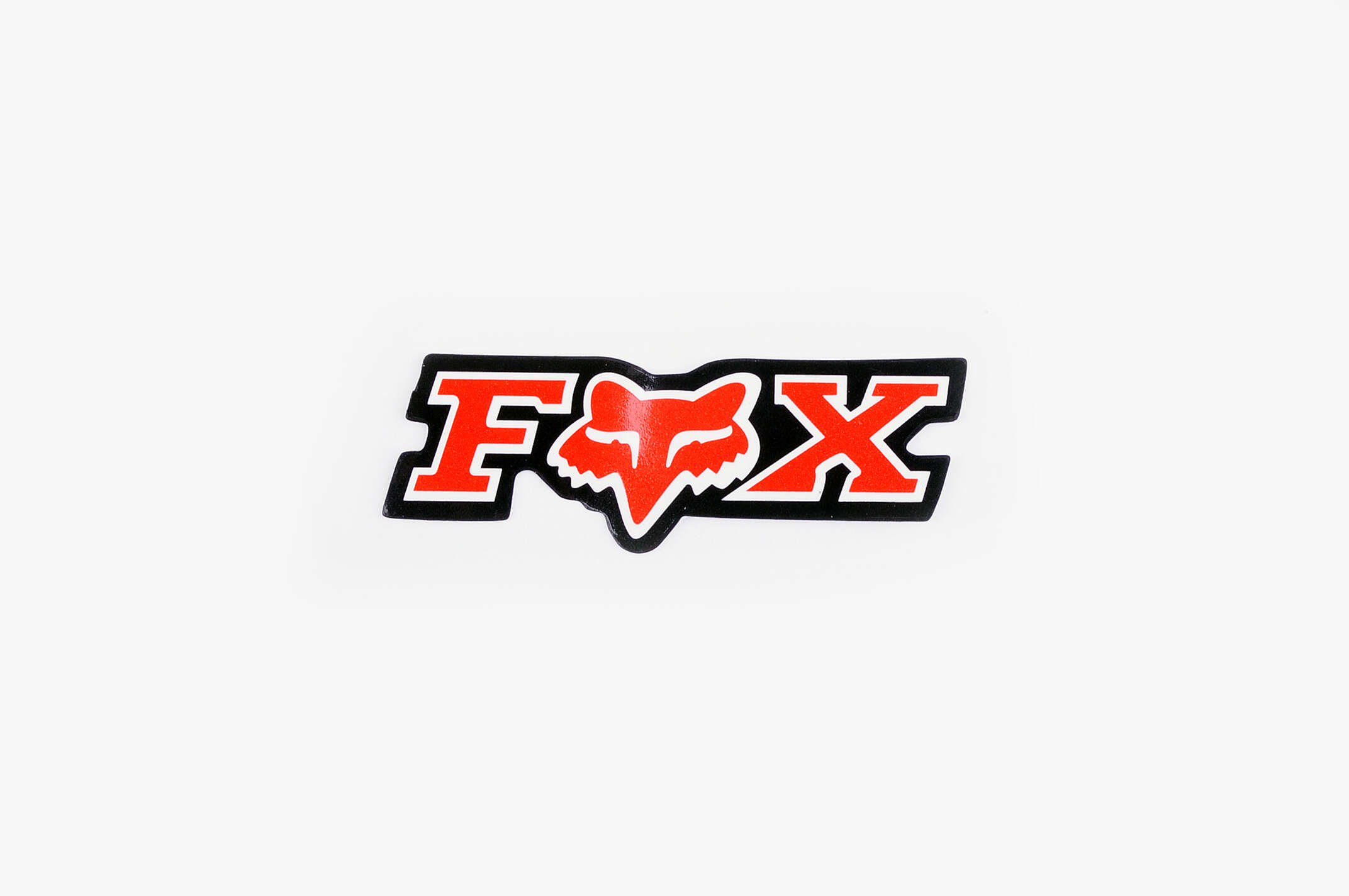 Наклейка логотип FOX (7x1см, 20шт, красный) (#4907)