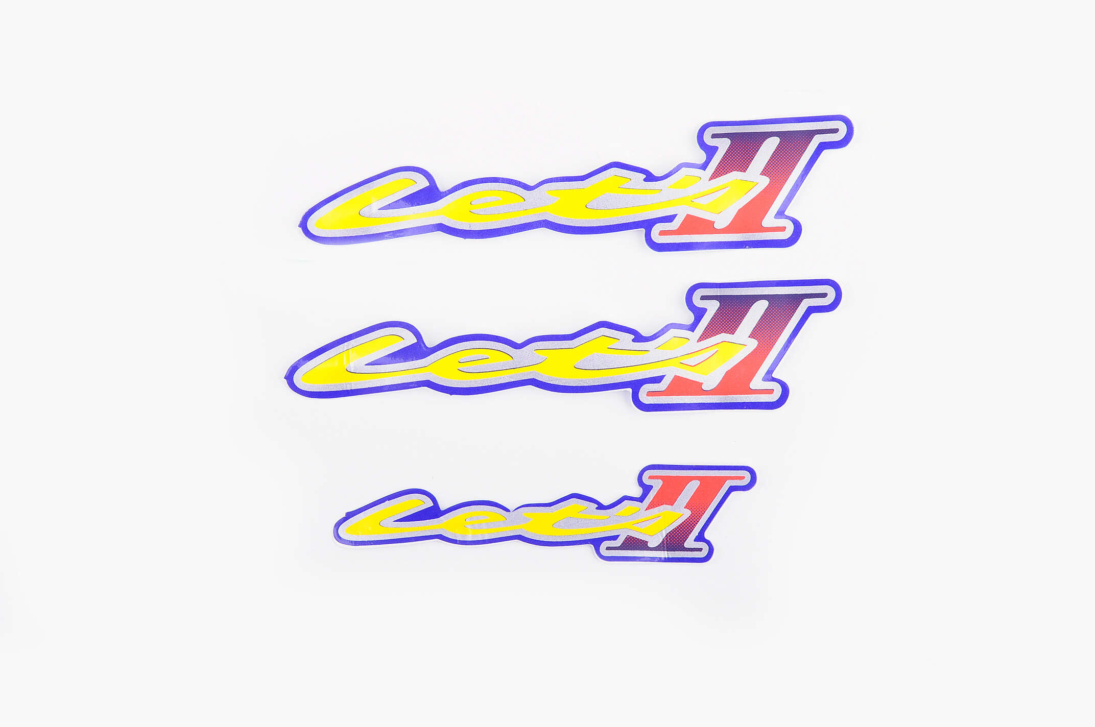 Наклейки (набор) Suzuki LETS 2 (15х3см, 3шт, синие) (#0091)