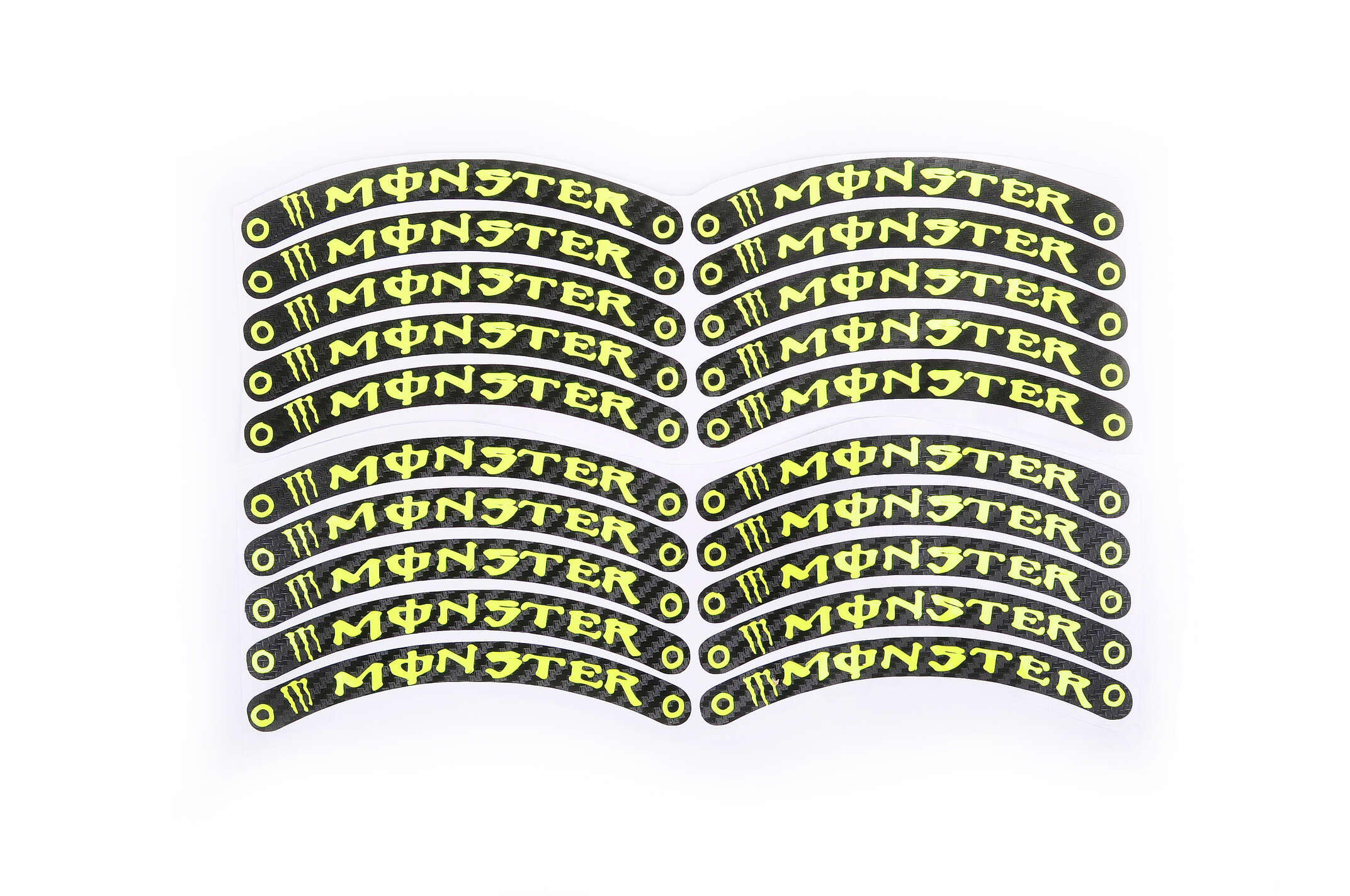 Наклейка на колесо 10 MONSTER ENERGY (12x1см, 20шт, желтая) (#6059D)