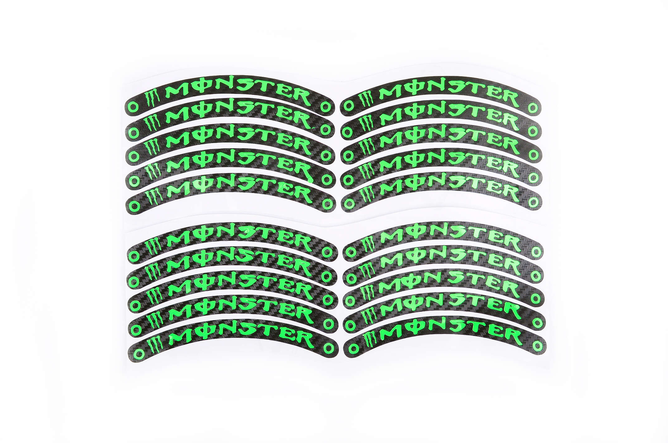 Наклейка на колесо 10 MONSTER ENERGY (12x1см, 20шт, зеленая) (#6059D)