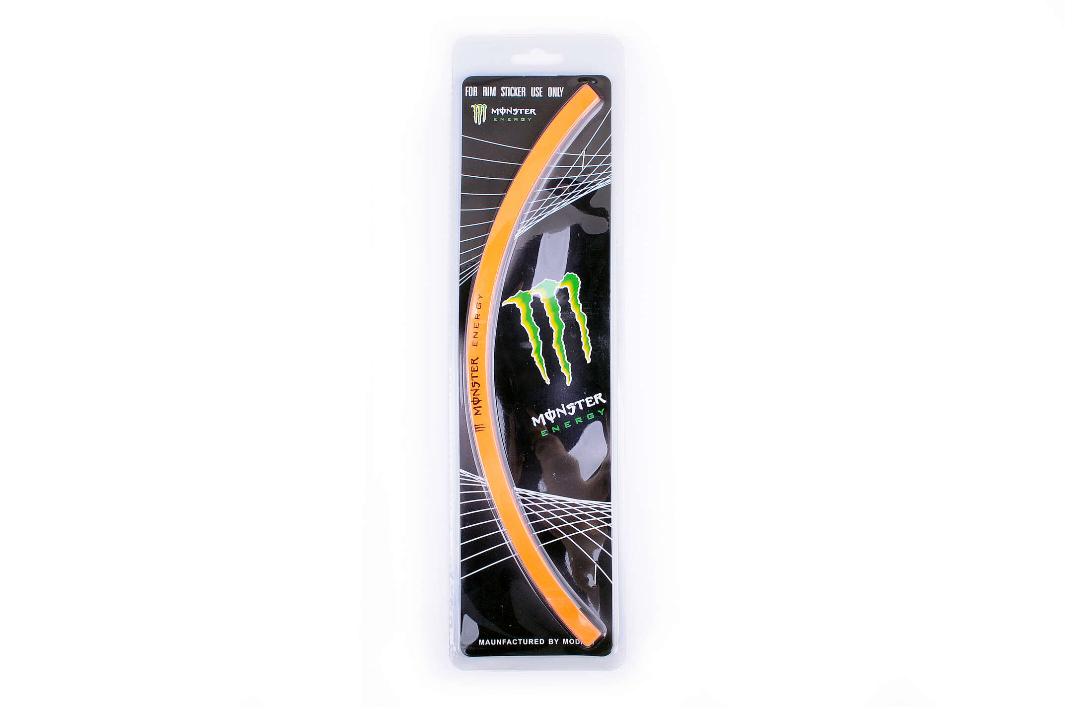 Наклейка на колесо 17 MONSTER ENERGY (оранжевая, светоотражающая) (#6061)