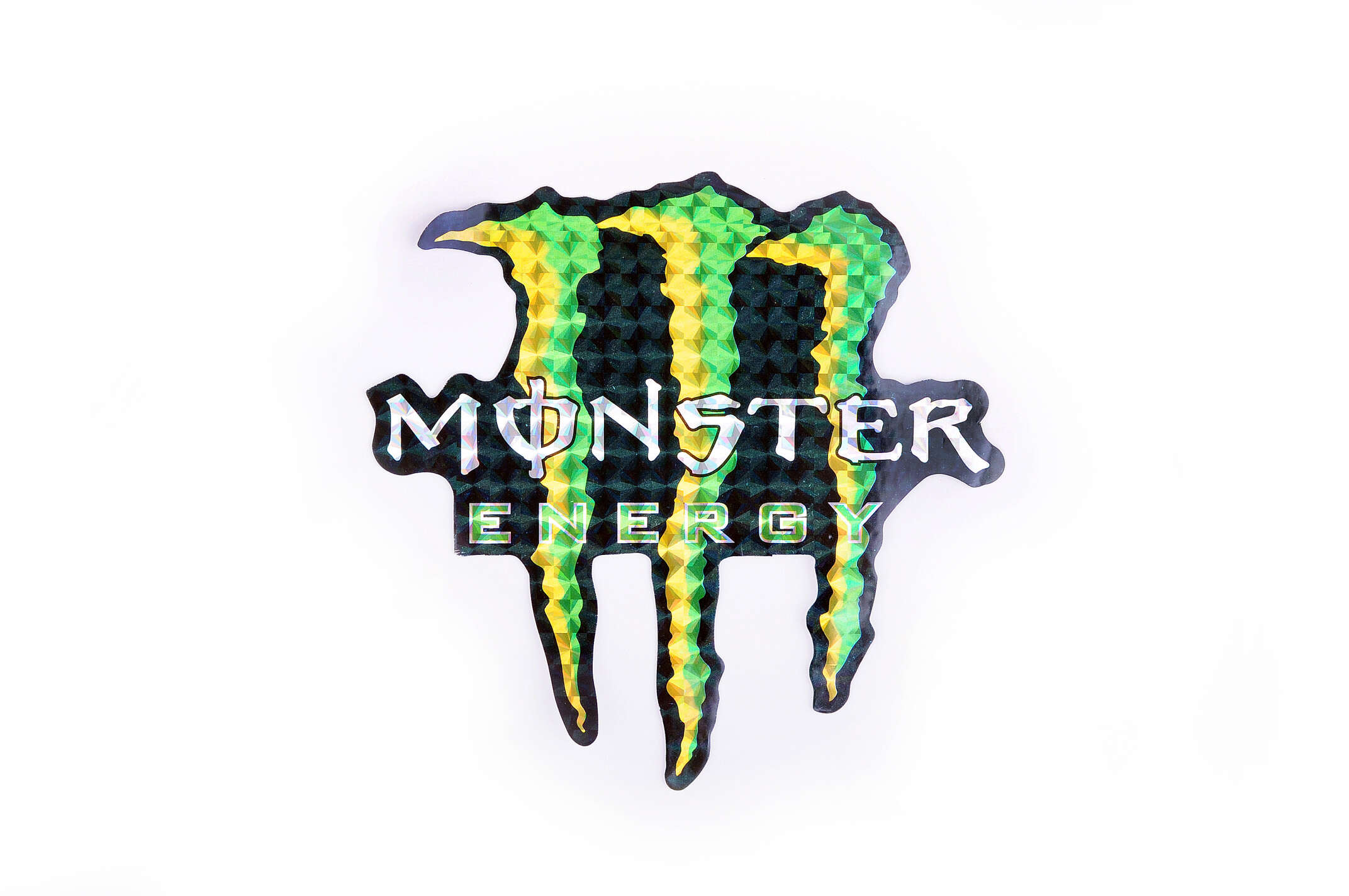 Наклейка логотип MONSTER ENERGY (12x11см, голограмма) (#7312B)