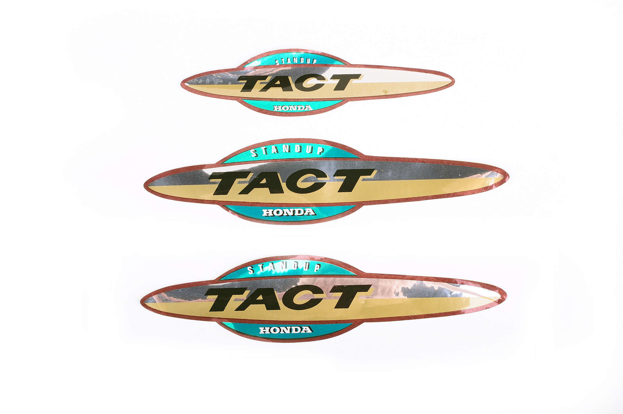 Наклейки (набор) Honda TACT (18х4см, 3шт, зеленые) (#0905)