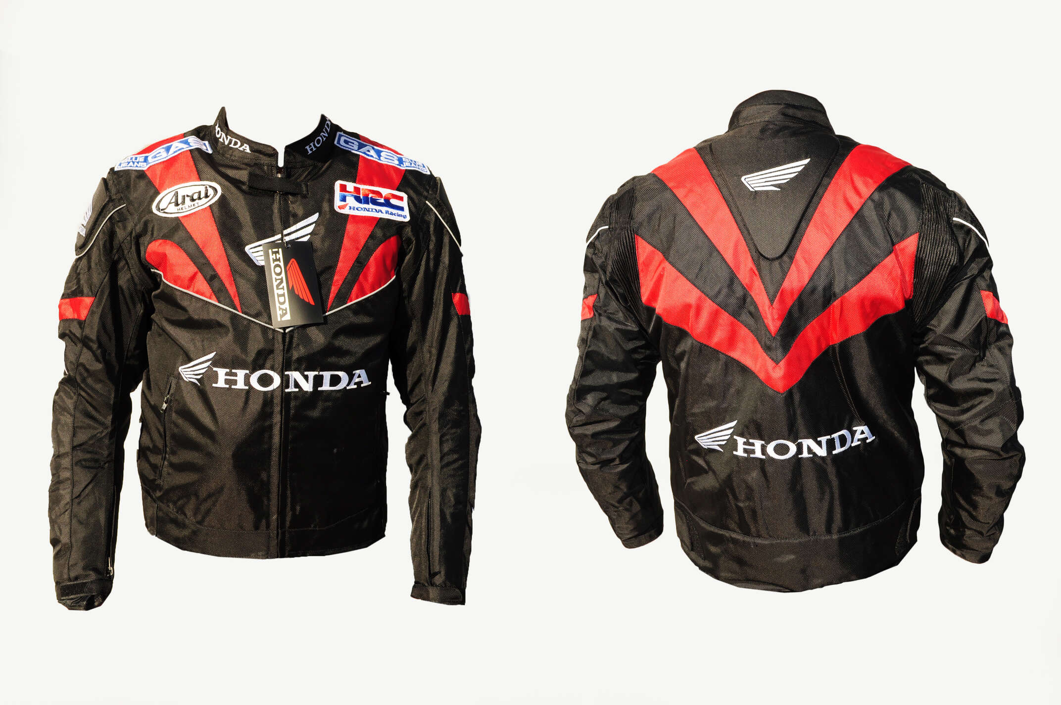 Мотокуртка HONDA (текстиль) (size: M, черно-красный)
