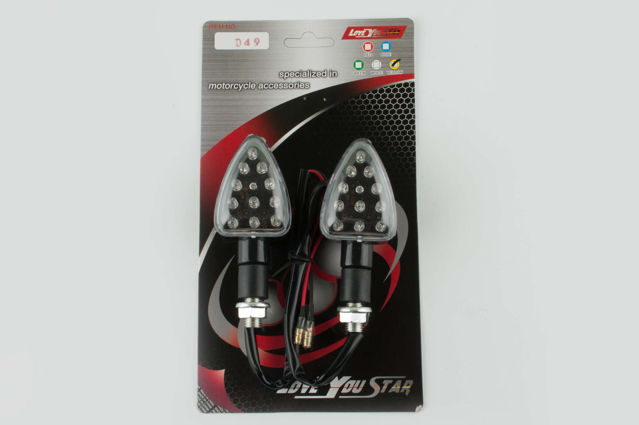 Повороты светодиодные, лодочка (пара) (11 LED, черные, белое стекло) ST