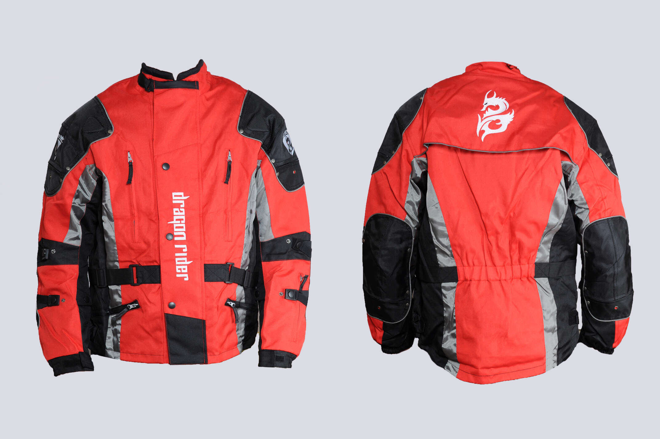 Мотокуртка XIXIKA (текстиль) (size:XL, красная, DRAGON)