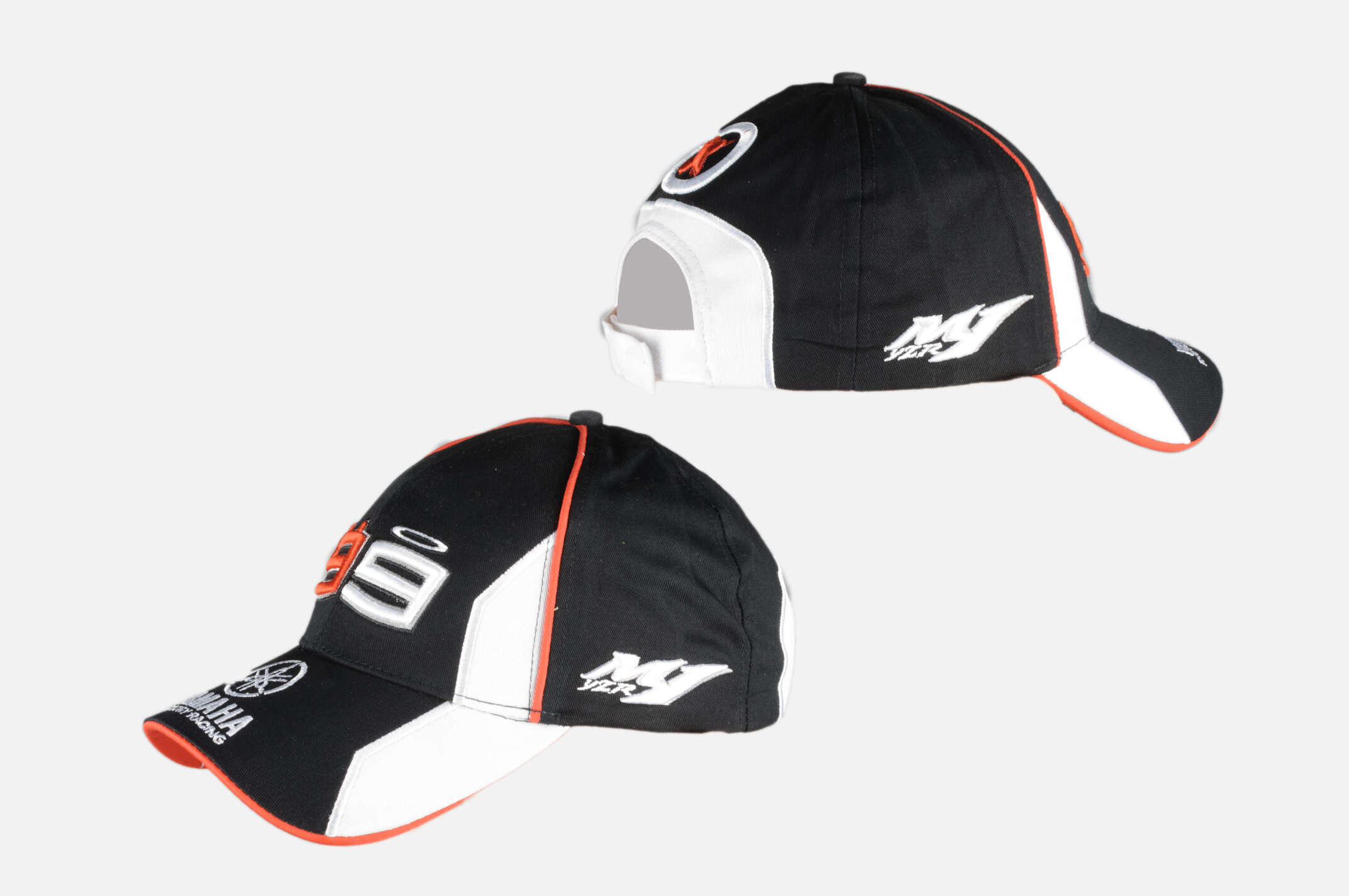 Бейсболка 99 JORGE LORENZO (черно-белая, 100% хлопок)