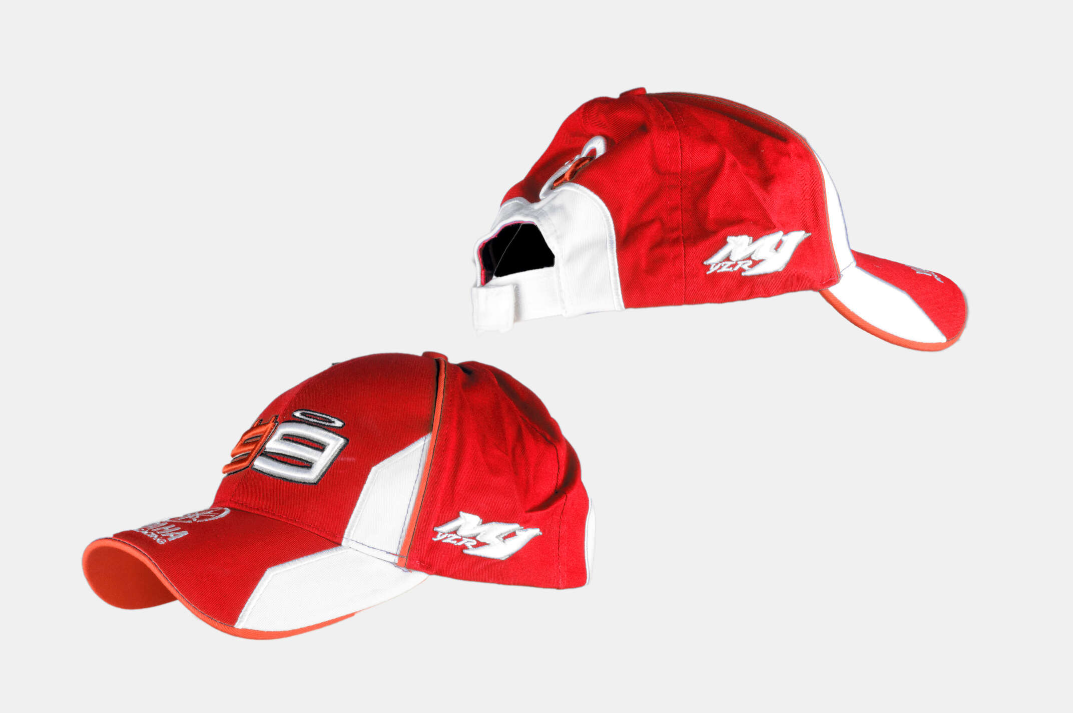 Бейсболка 99 JORGE LORENZO (красно-белая, 100% хлопок)