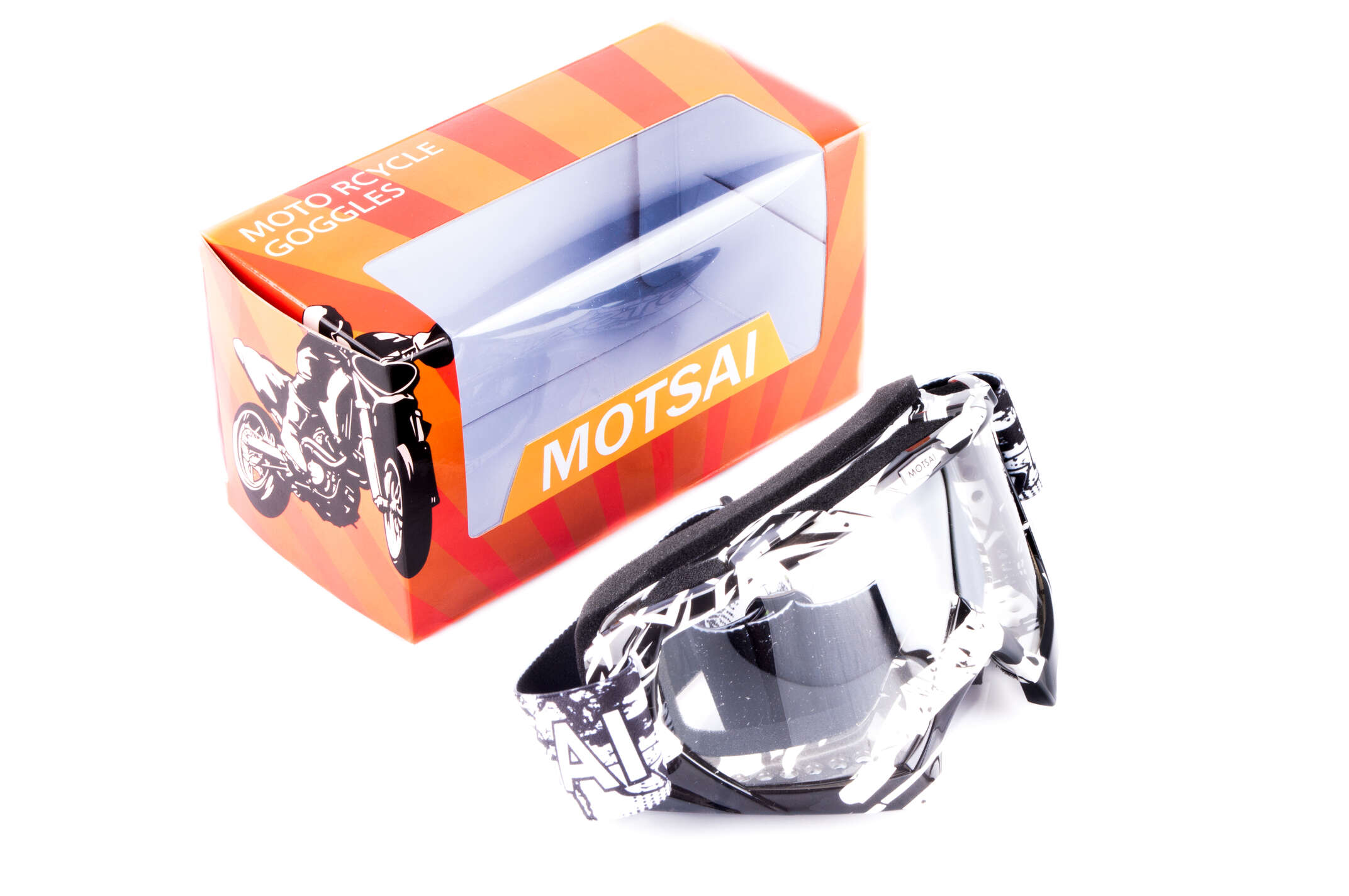 Очки кроссовые MOTSAI (mod:A5, с прозрачным стеклом)