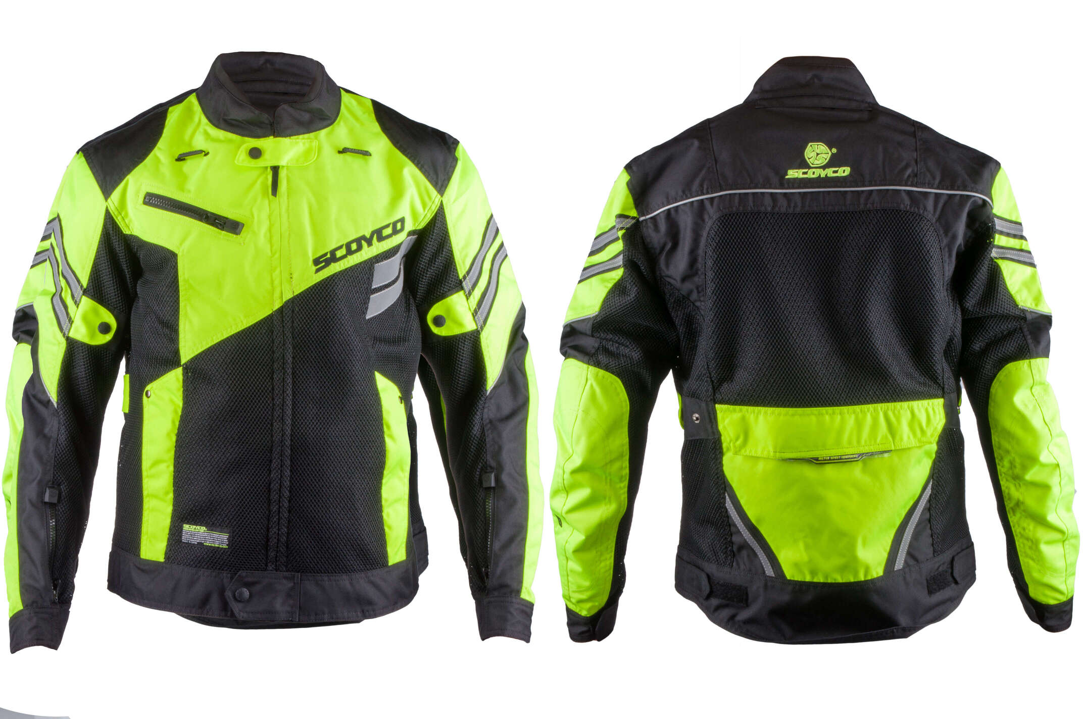 Мотокуртка SCOYCO (текстиль) (size:M, черно-зеленая, mod:JK36)