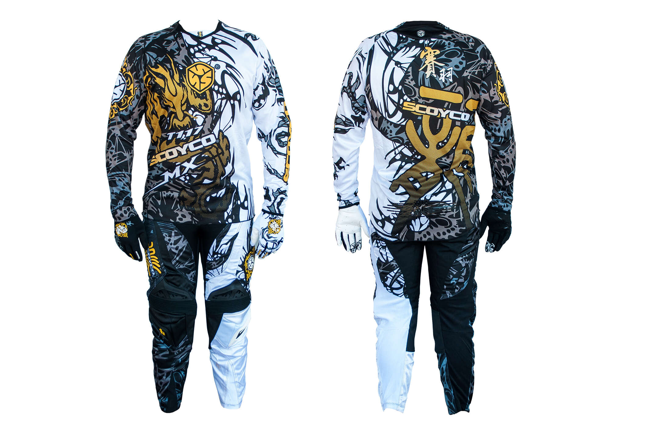 Костюм кроссовый (черно-белый size XL) SCOYCO