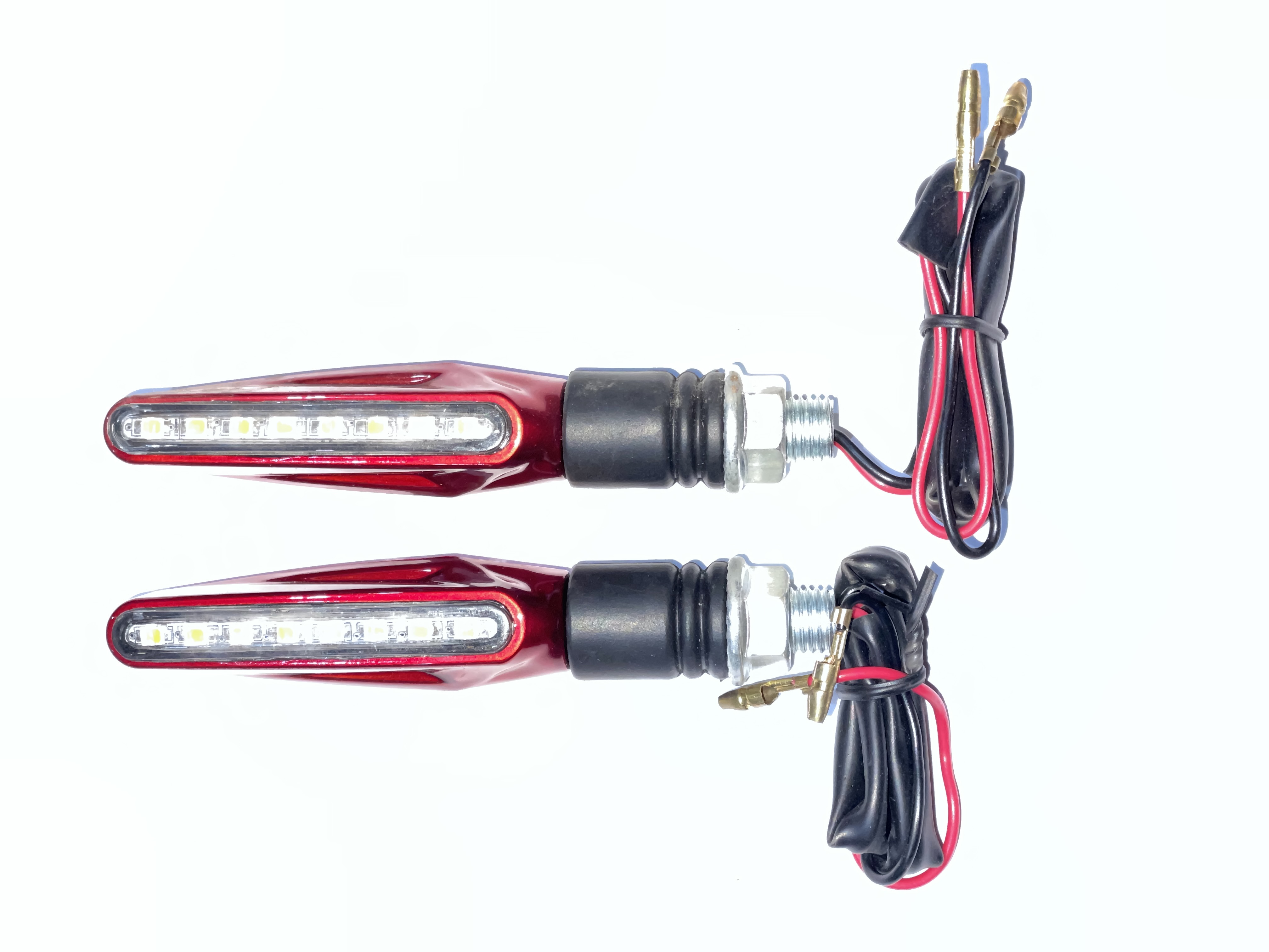 Поворот светодиодный, прямоугольный (20 LED, красный, белое стекло) JS