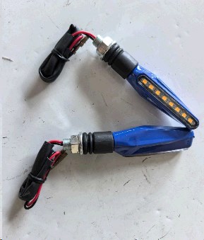 Поворот светодиодный, прямоугольный (8 LED, синий, белое стекло) JS