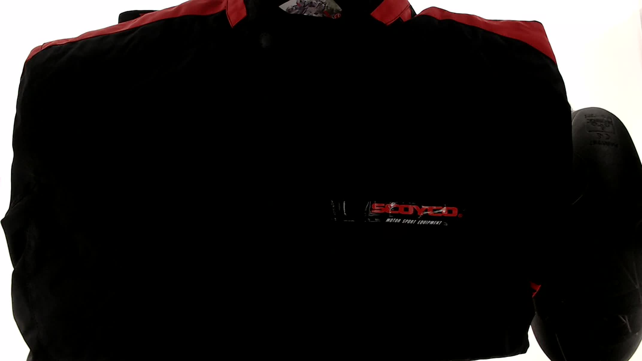 Мотокуртка SCOYCO (текстиль) (size:XXL, черно-красная, mod:JK34)