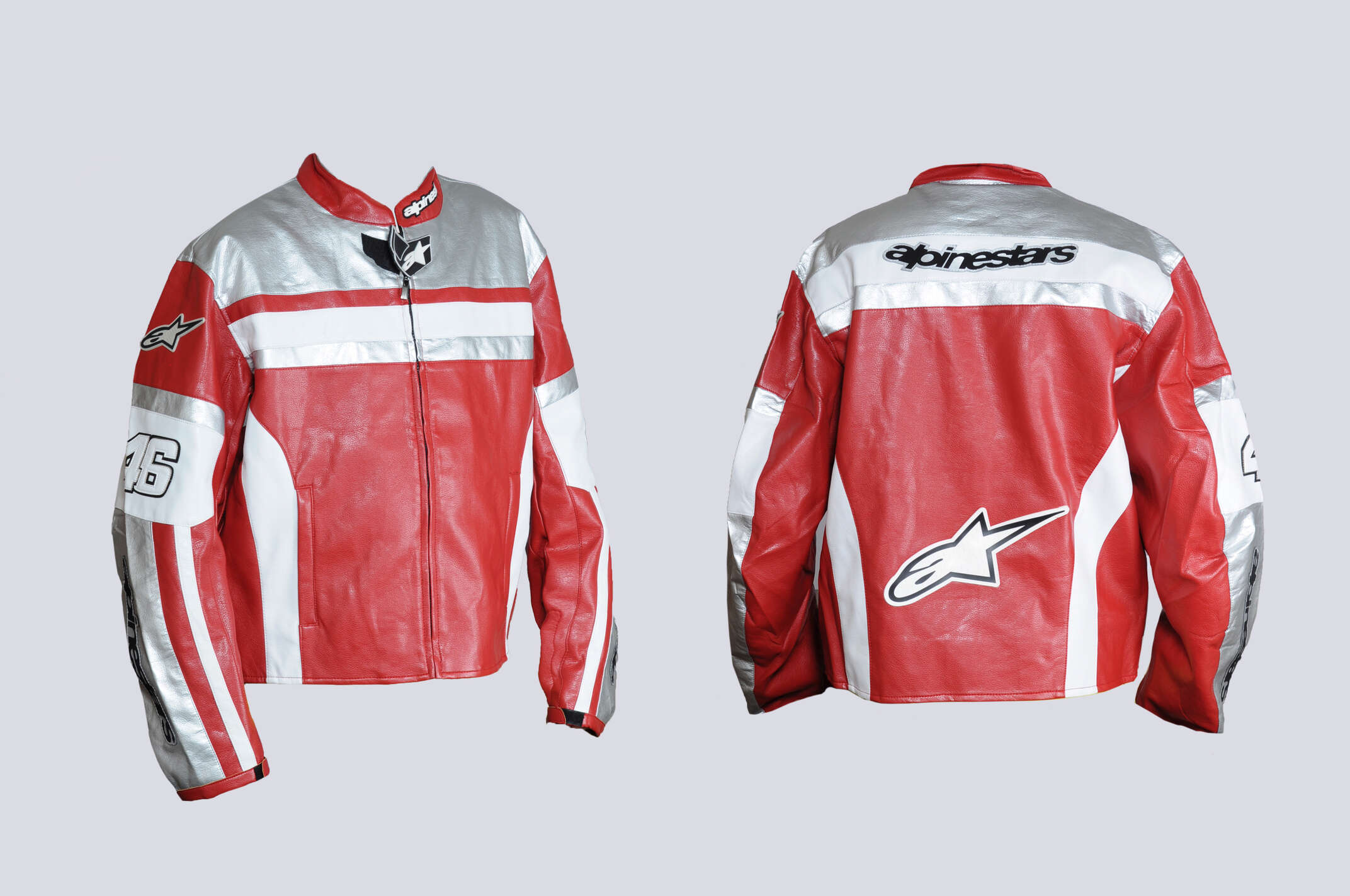 Мотокуртка ALPINESTARS (кожзам) (size:XXXL, красная)