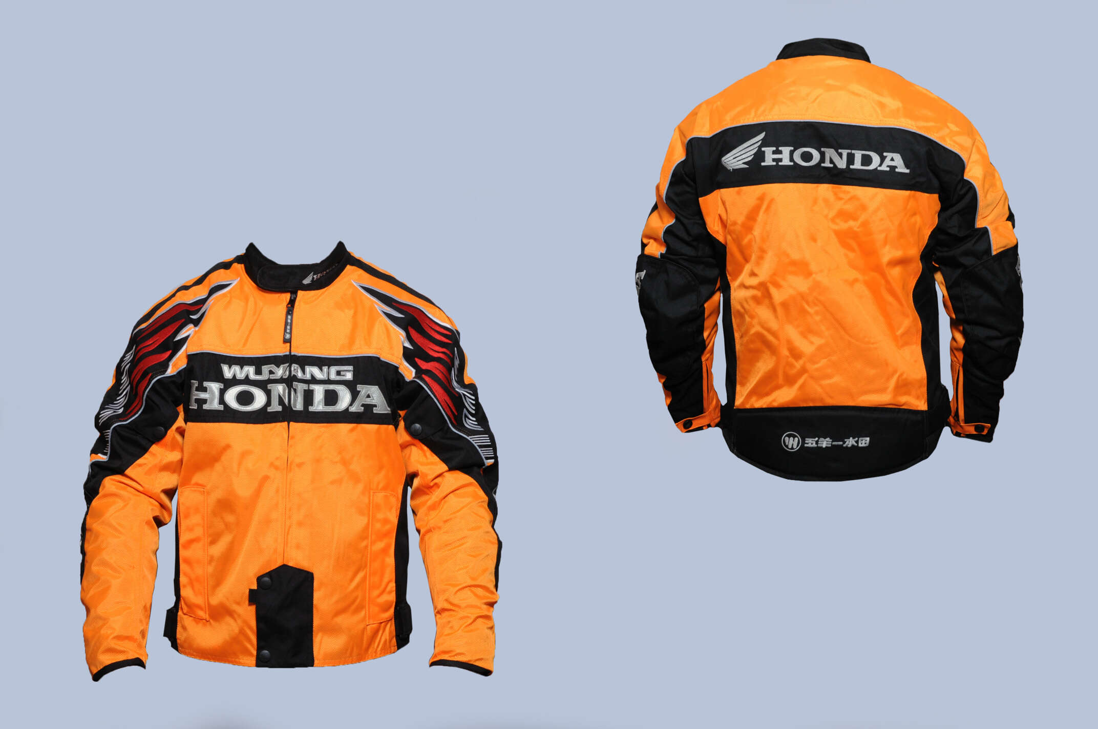 Мотокуртка HONDA (текстиль) (size:XL, оранжево-черная)