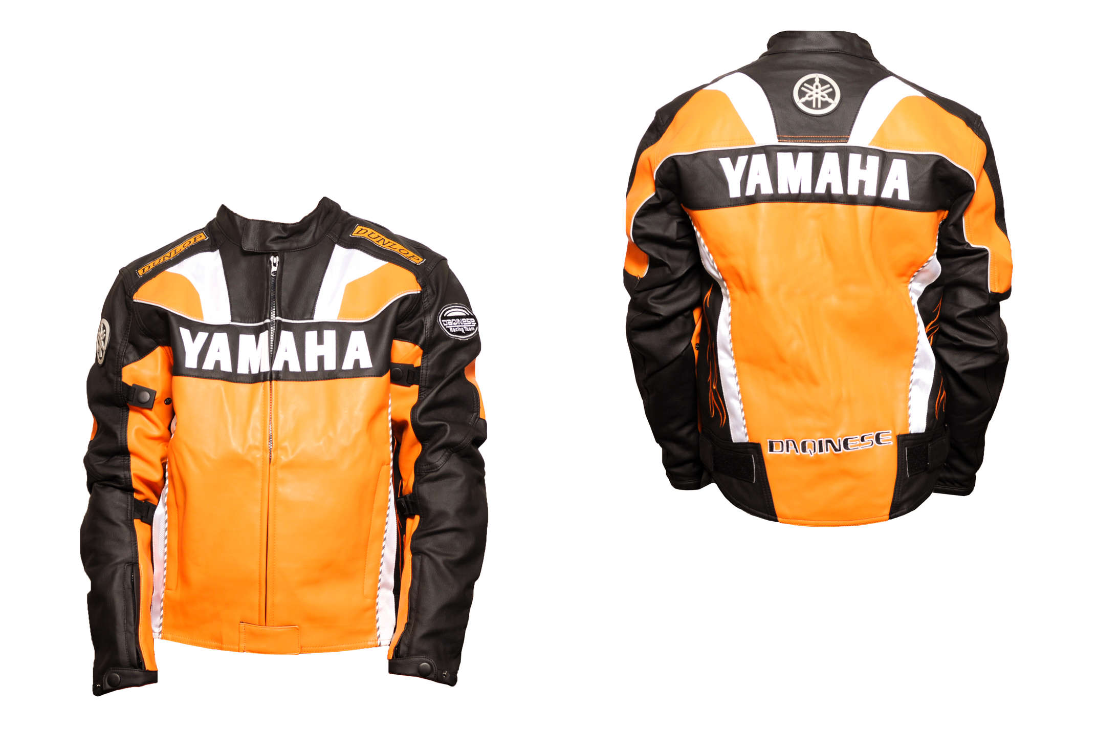 Мотокуртка YMH (кожзам) (size:XXXL, оранжевая)