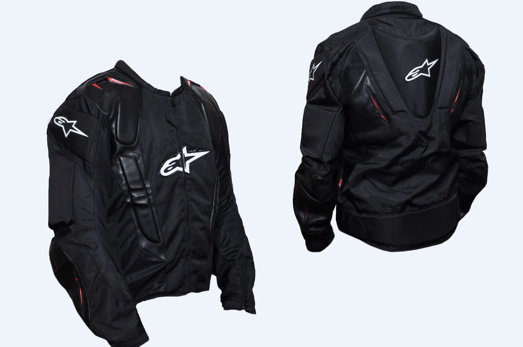 Мотокуртка ALPINESTARS (кожзам-текстиль) (с аэродинамическим горбом) (size:M)