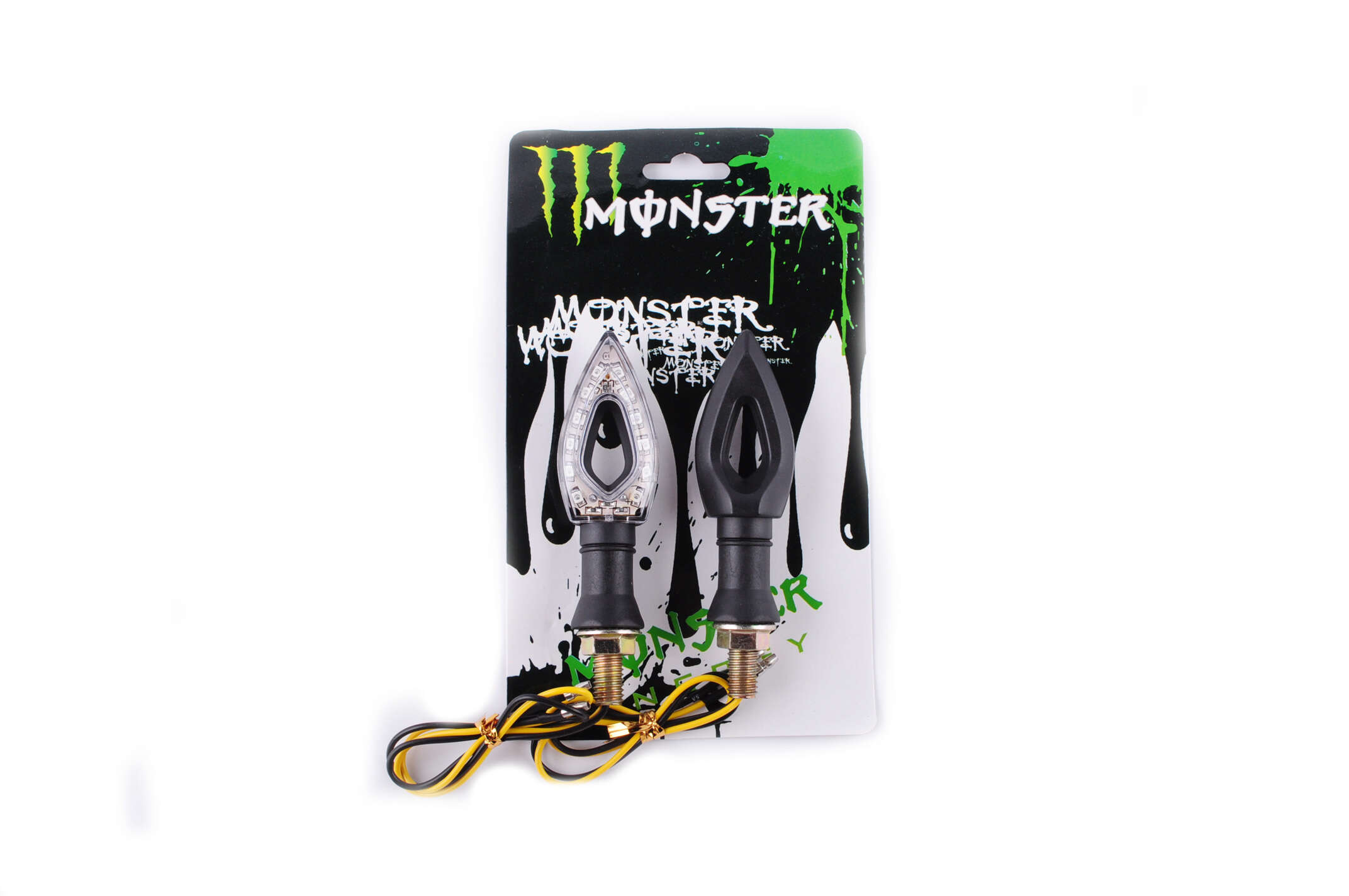 Повороты светодиодные (пара) стреловидные (черные, прозрачные) MONSTER ENERGY