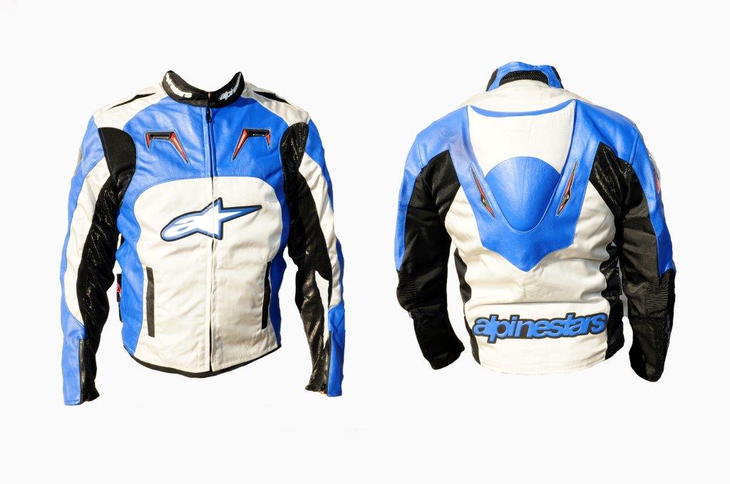 Мотокуртка ALPINESTARS (кожзам-текстиль) (с аэродинамическим горбом) (mod:1, size:L, синяя)