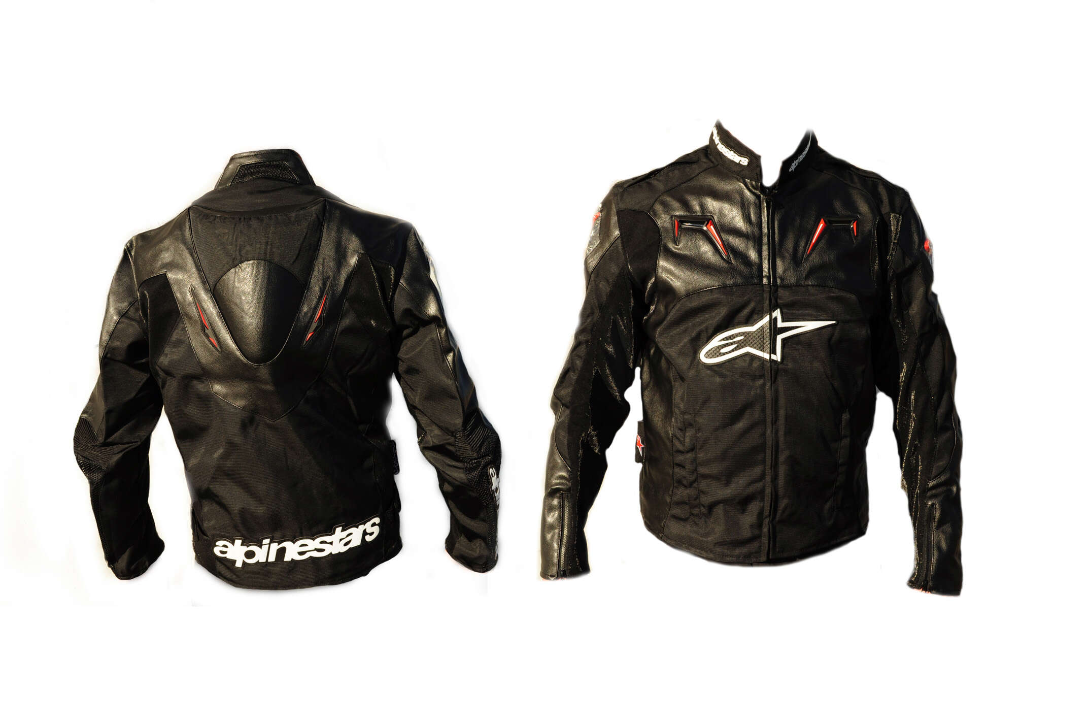 Мотокуртка ALPINESTARS (кожзам-текстиль) (с аэродинамическим горбом) (mod:GP, size:M, черная)