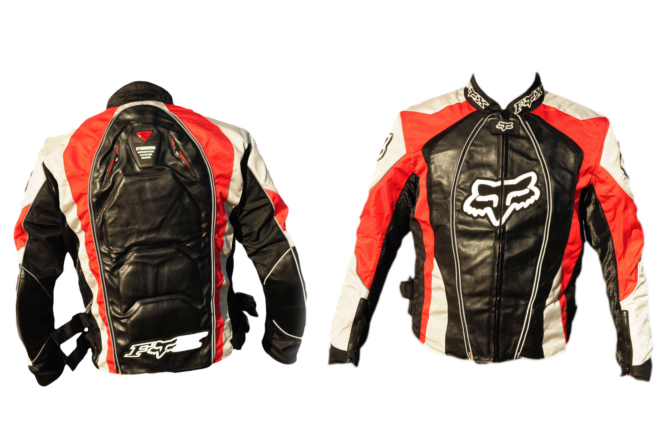 Мотокуртка FOX (текстиль) (mod:1, size:XL, черно-красная)
