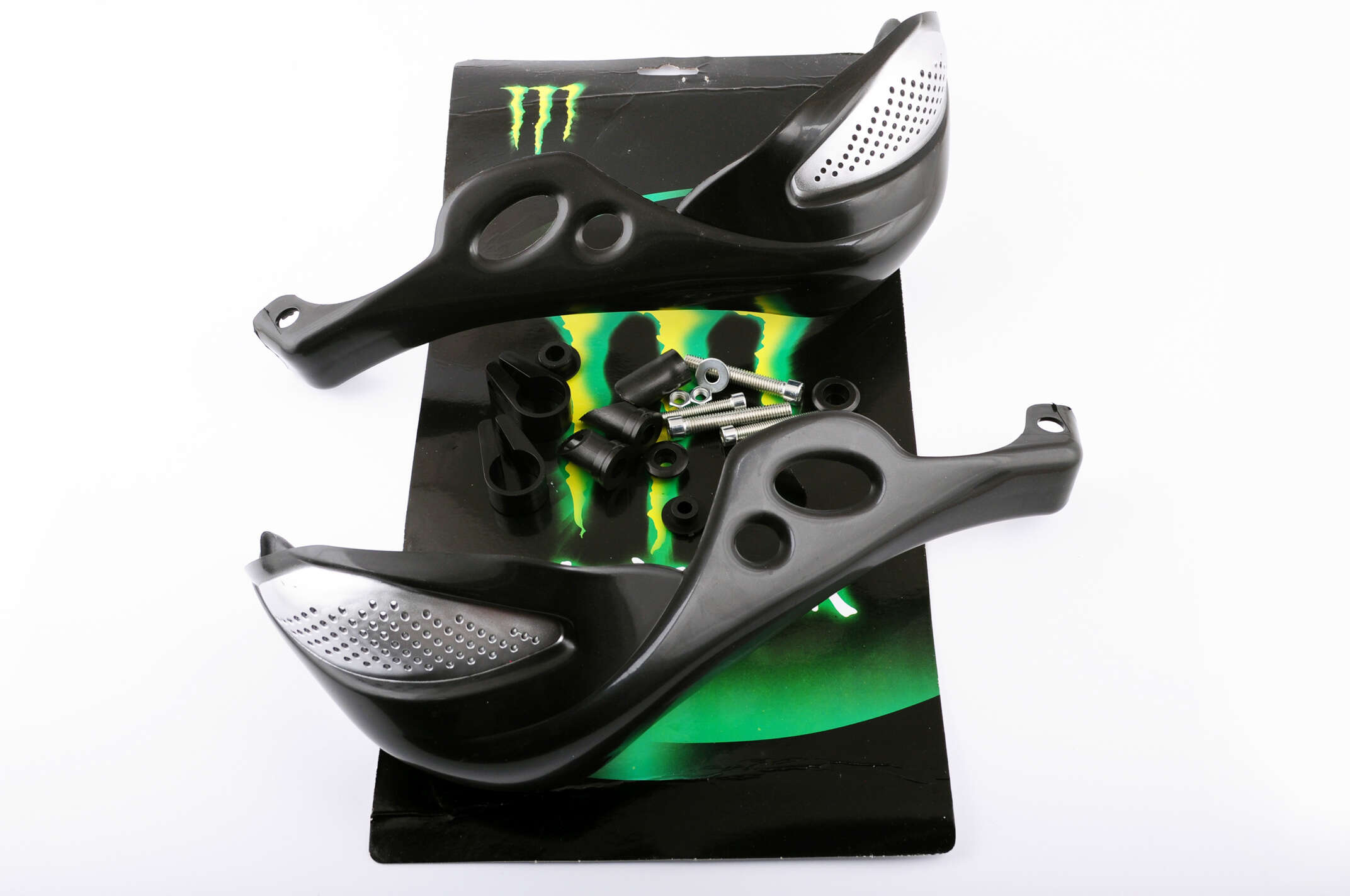Защита рук на руль (mod:1, MONSTER ENERGY, черные) XJB
