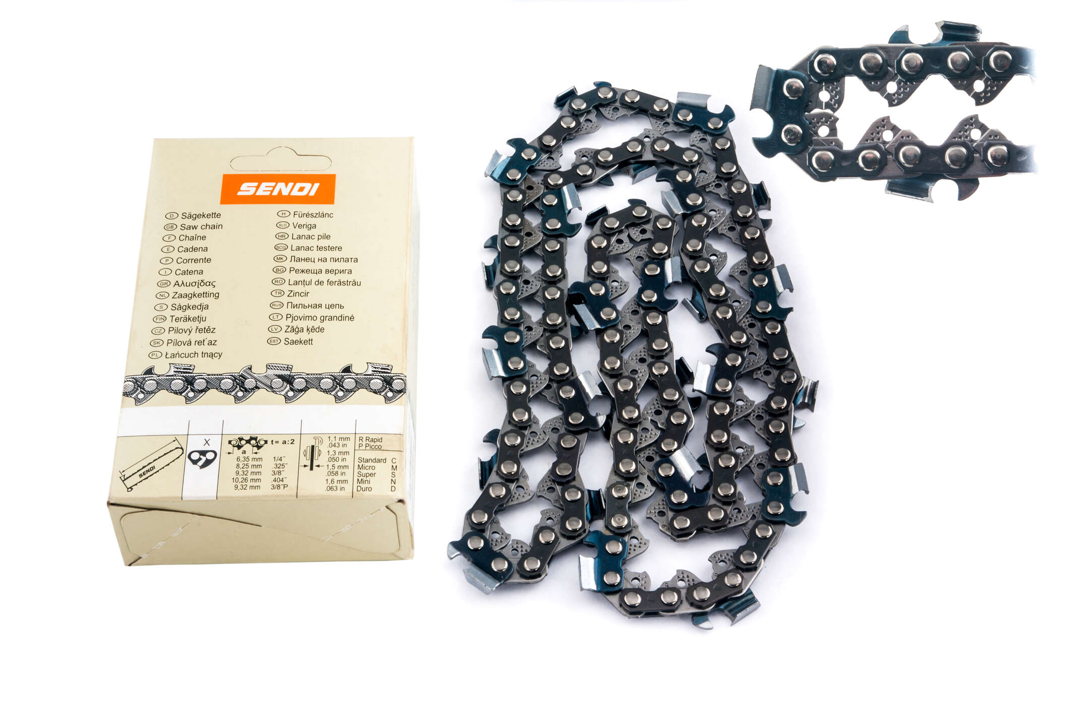 Цепь пильная 3/8, 1,3mm, 57зв, RS, под шину 16 (40,5см) для Partner 350-401 SENDI