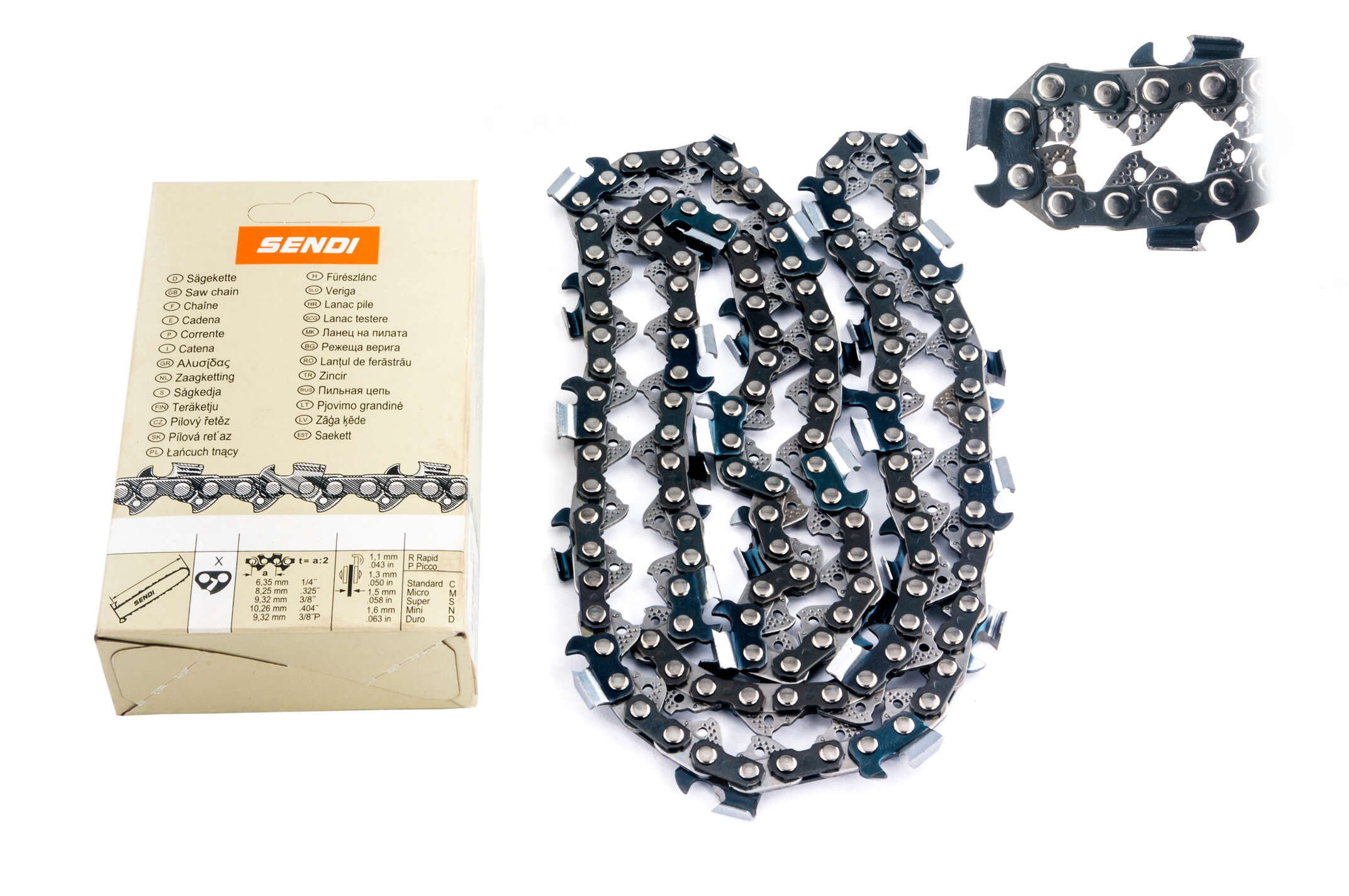 Цепь пильная 3/8, 1.3mm, 64зв, RS, под шину 18 (45см) SENDI