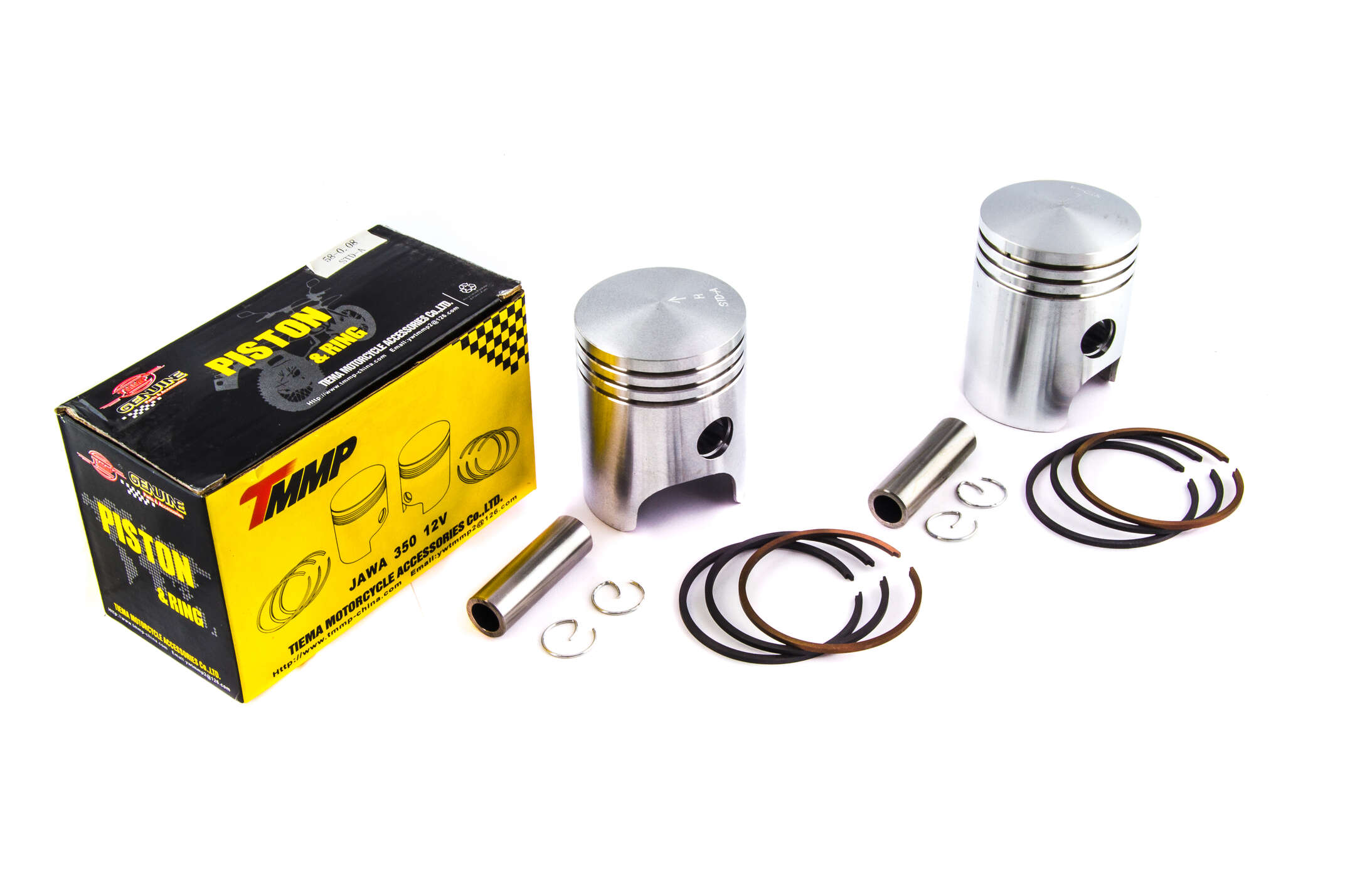 Поршень ЯВА 12V .STD (Ø58,00) (пара) (+кольца поршневые, пальцы) EVO