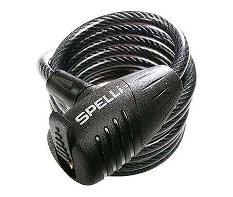 Замок на колесо (трос 1500*10mm) Spelli SKL-407 (с ключем) FM