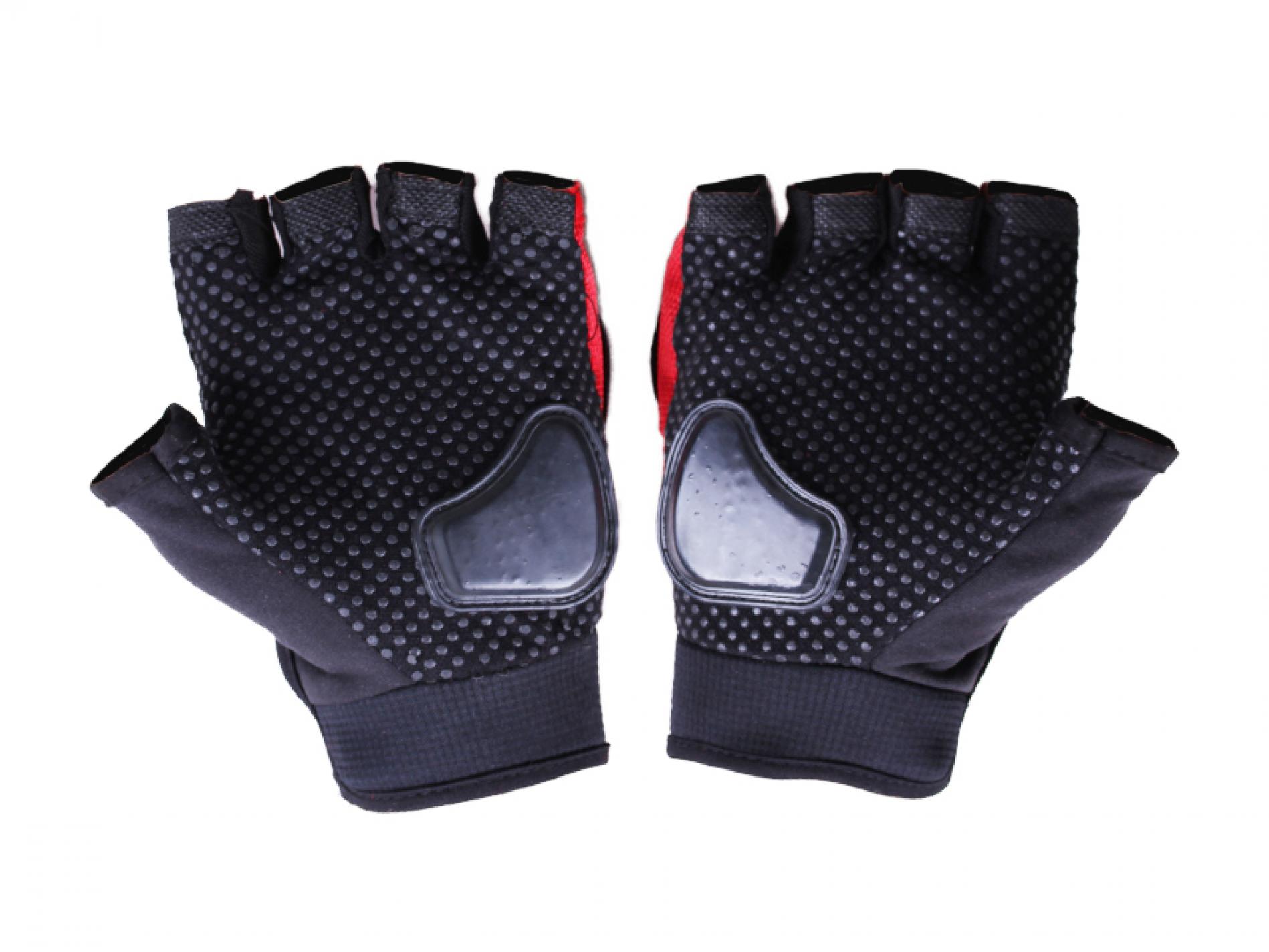 Перчатки без пальцев YM001-15 (короткие) красные size L AMG