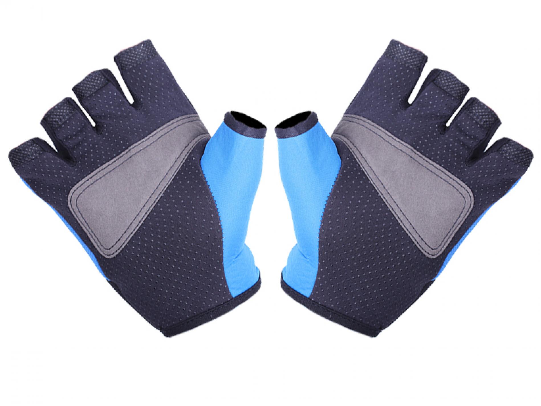 Перчатки без пальцев YM001-15 (короткие) синие size L AMG