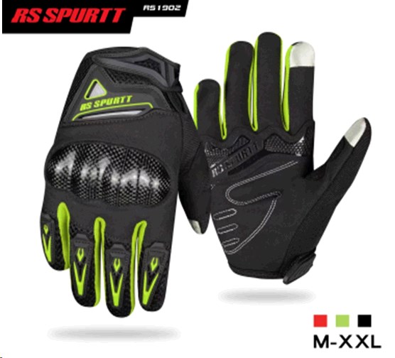 Перчатки RS SPURTT (mod:06, size:M, черно-зеленые)