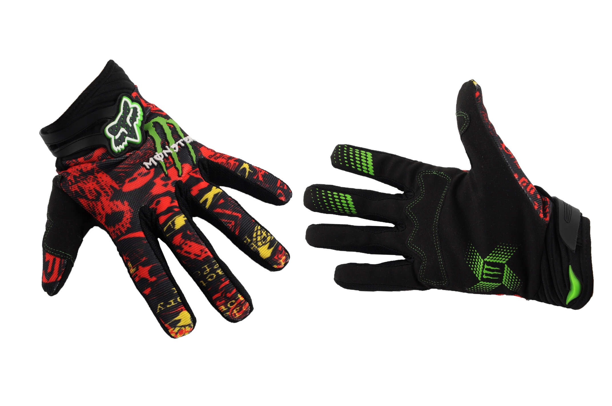 Перчатки FLEXAIR (mod:Monster energy, size:L, черно-красные) FOX