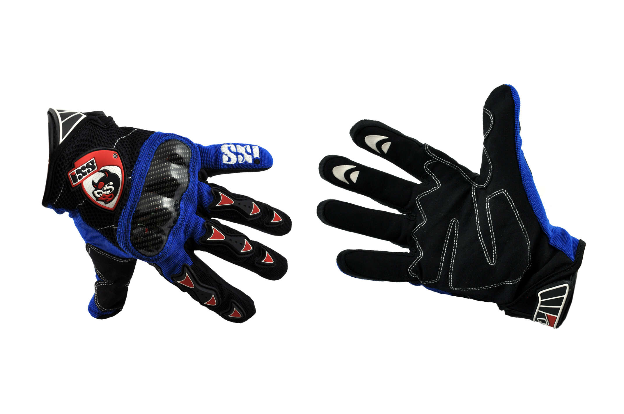 Перчатки IXS (mod:HD-12, size:L, синие, текстиль, карбон)