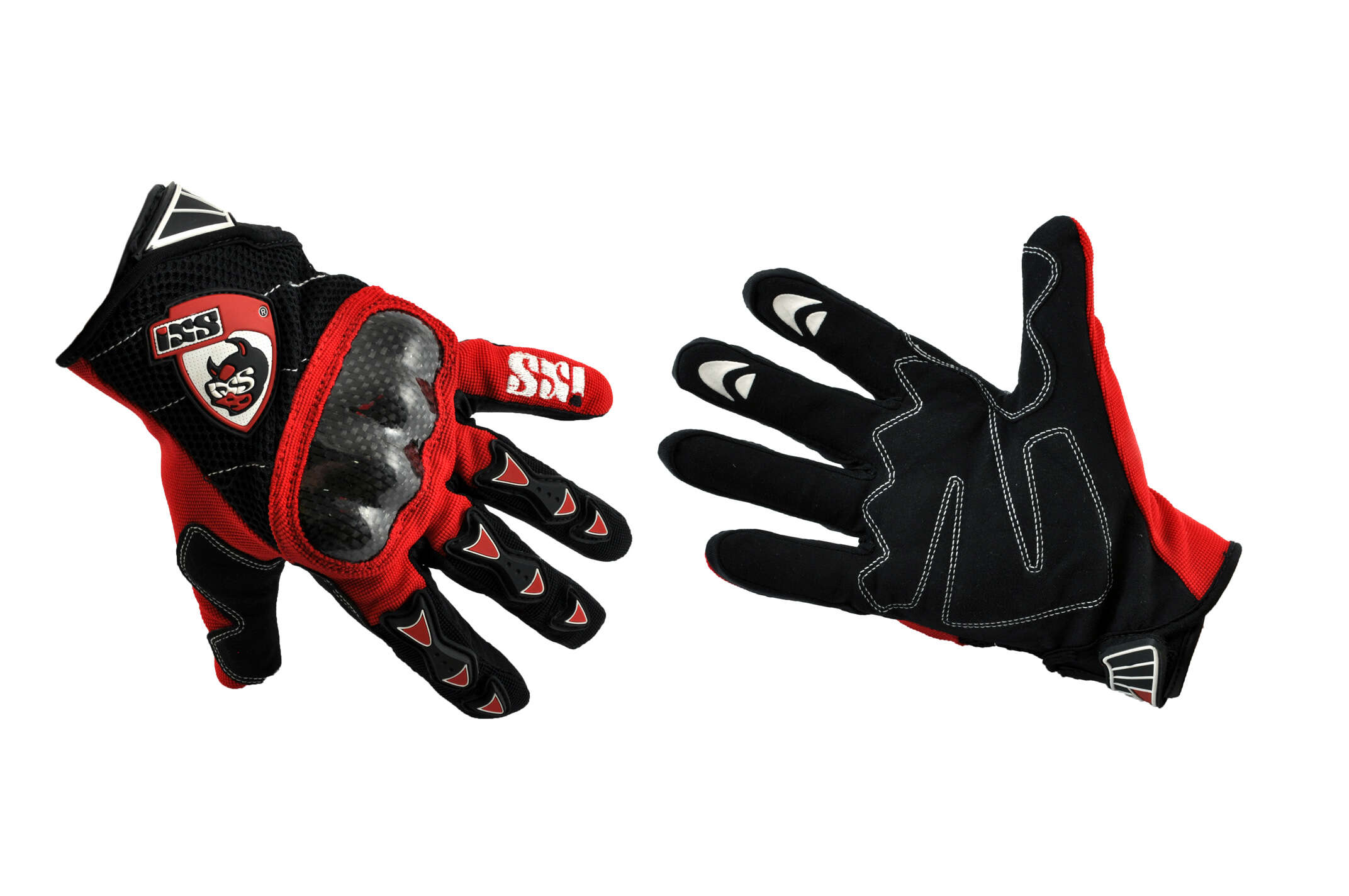 Перчатки IXS (mod:HD-12, size:M, красные, текстиль, карбон)