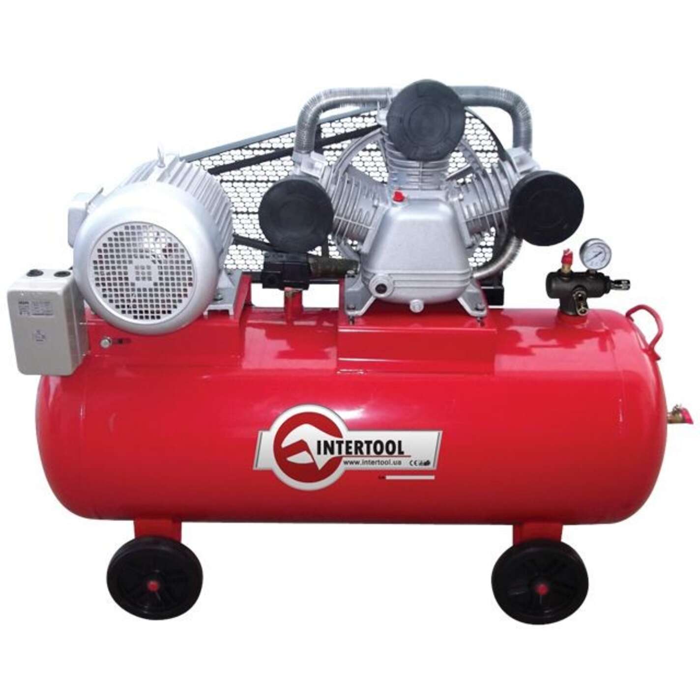 Компресор 200 л, 7,5 кВт, 380 В, 10 aтм, 1050 л/хв., 3 циліндри INTERTOOL