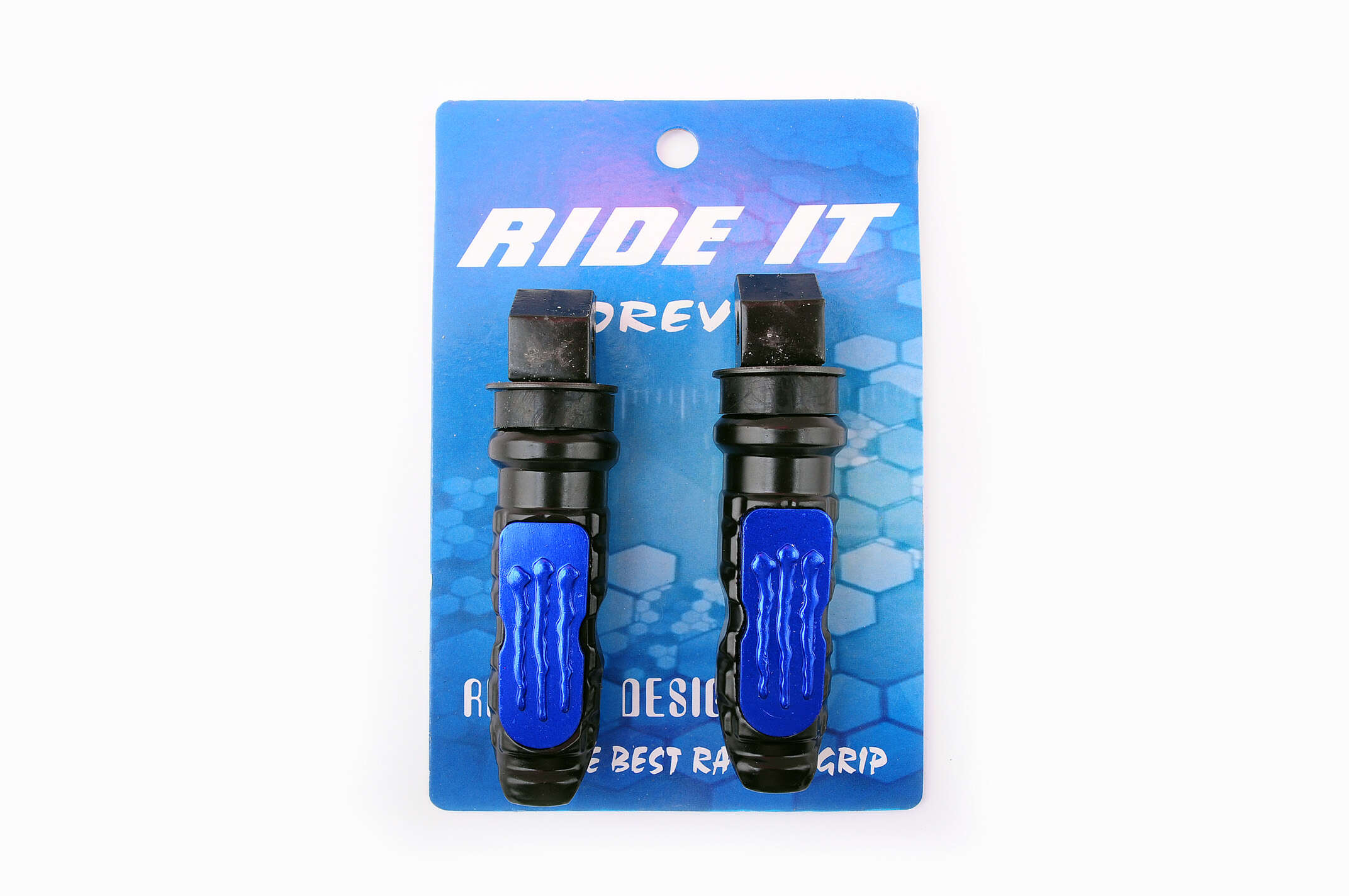 Подножки пассажирские (mod:monster energy) (синие) RIDE IT