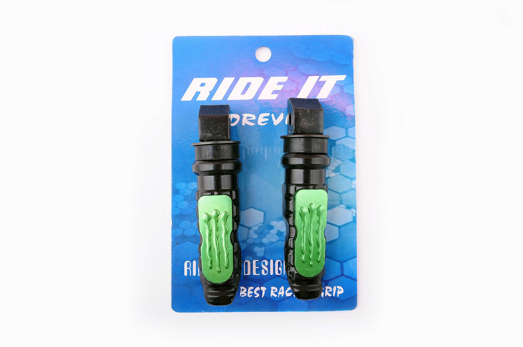 Подножки пассажирские (mod:monster energy) (зеленые) RIDE IT