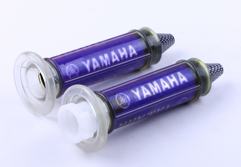 Ручки руля (mod. YAMAHA) (красные, силикон) (+отбойник) AMG