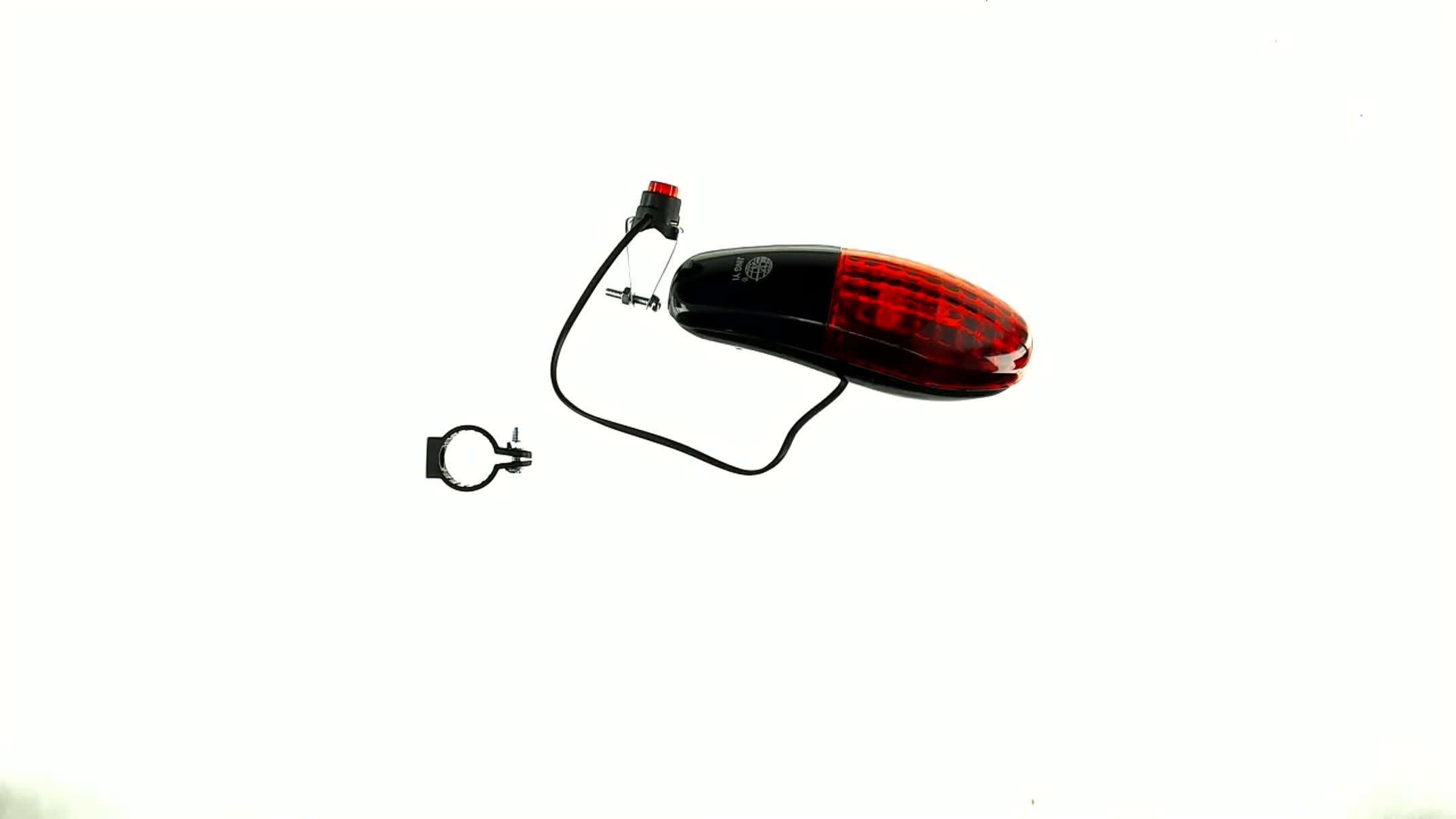 Сигнал велосипедный с подсветкой (банан) (черно- красный, 1LED, 8 мелодий, АА*2) (mod:JY-250) DS
