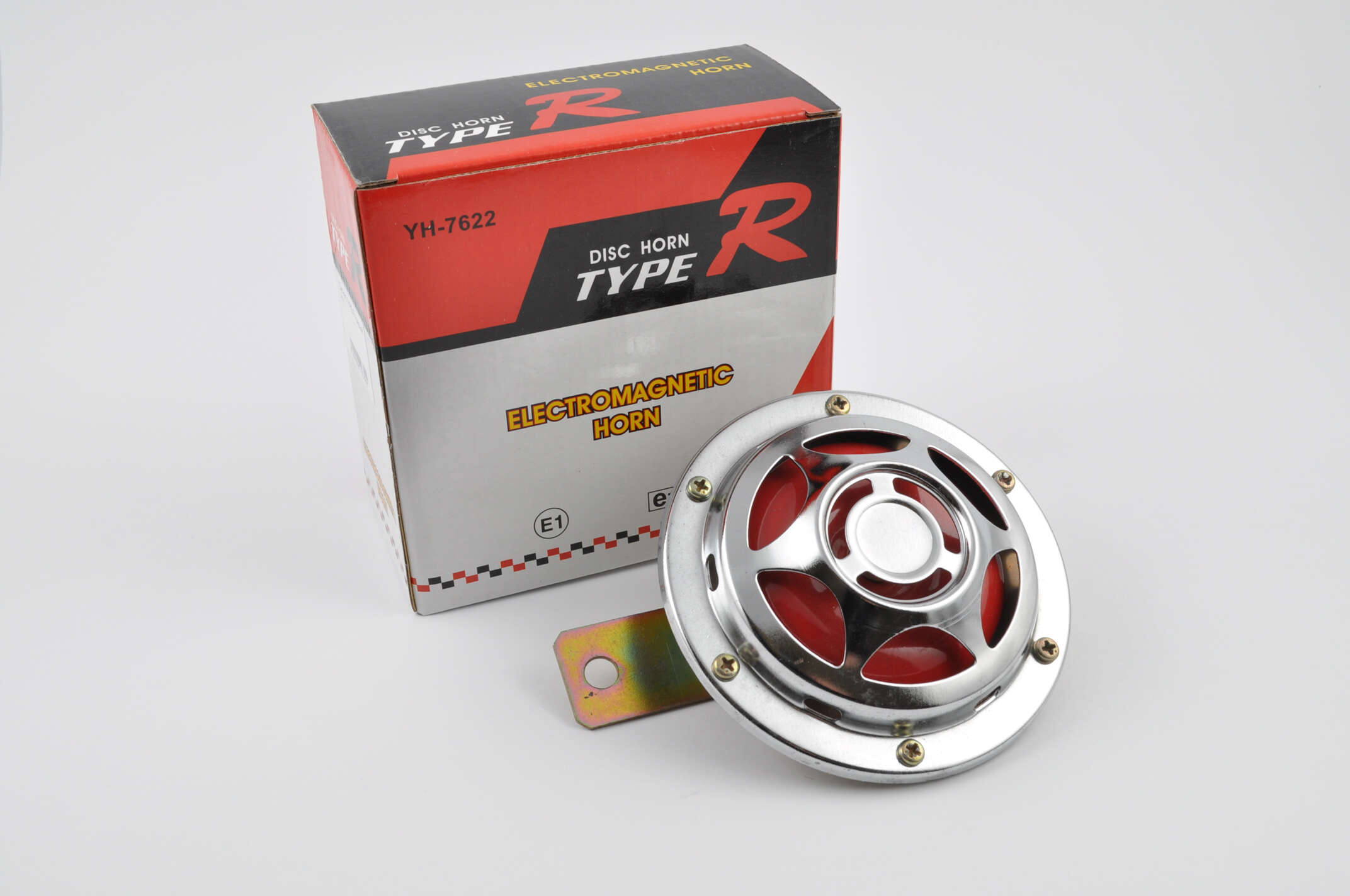 Сигнал 12V хром, красная мембрана
